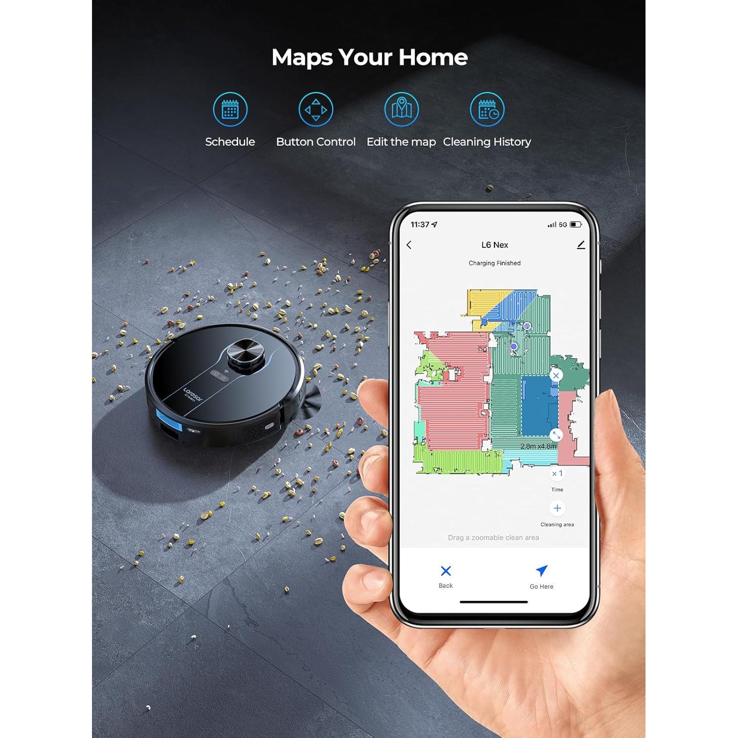 Aspiradora Robot Laresar Clean L6 Nex 3 en 1 con Auto-Desalojo