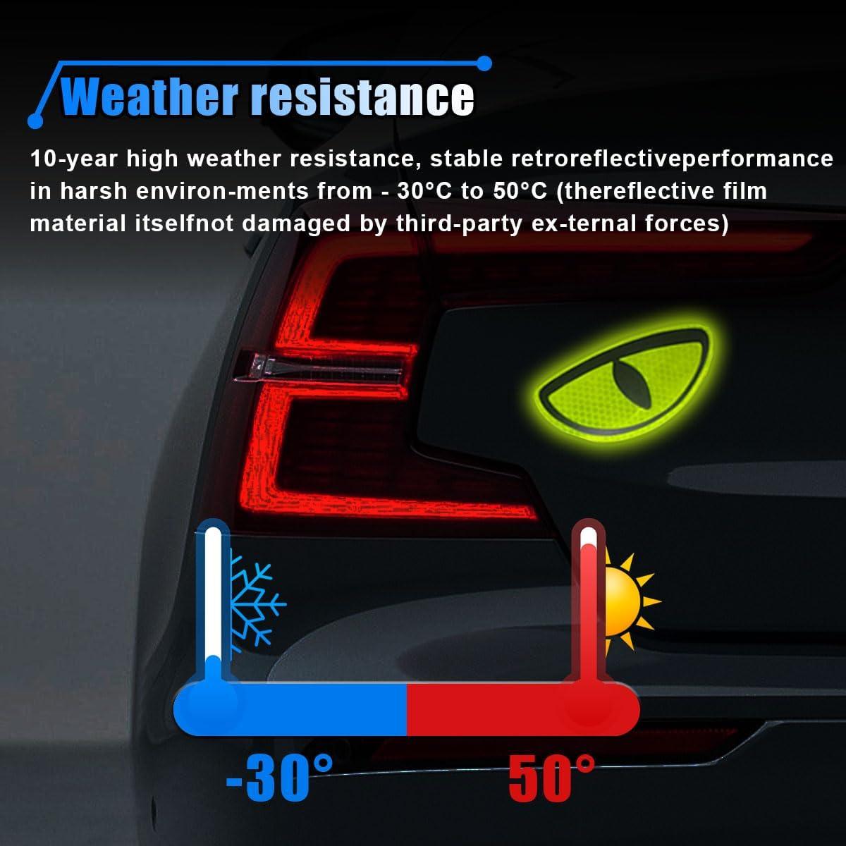 Calcomanías Reflectantes para Autos LAINLOY - Ojos Amarillos 10.9x5.6cm