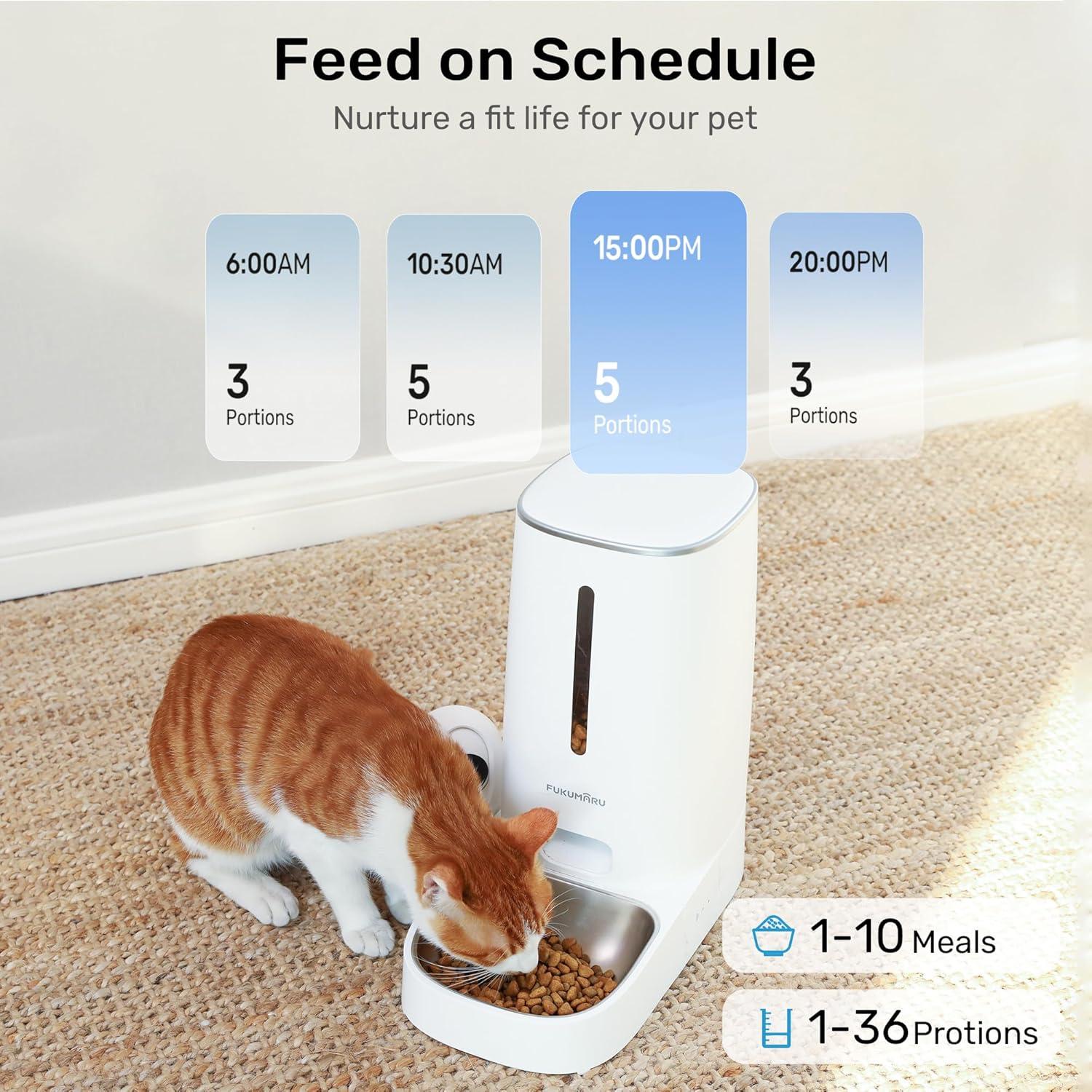 Comedero Automático FUKUMARU para Gatos HD 1080P WiFi