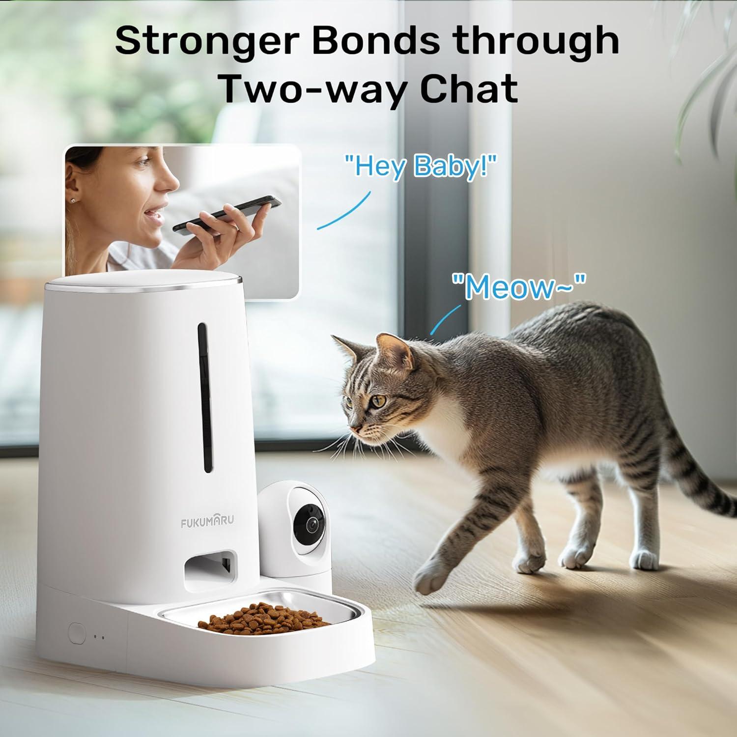 Comedero Automático FUKUMARU para Gatos HD 1080P WiFi