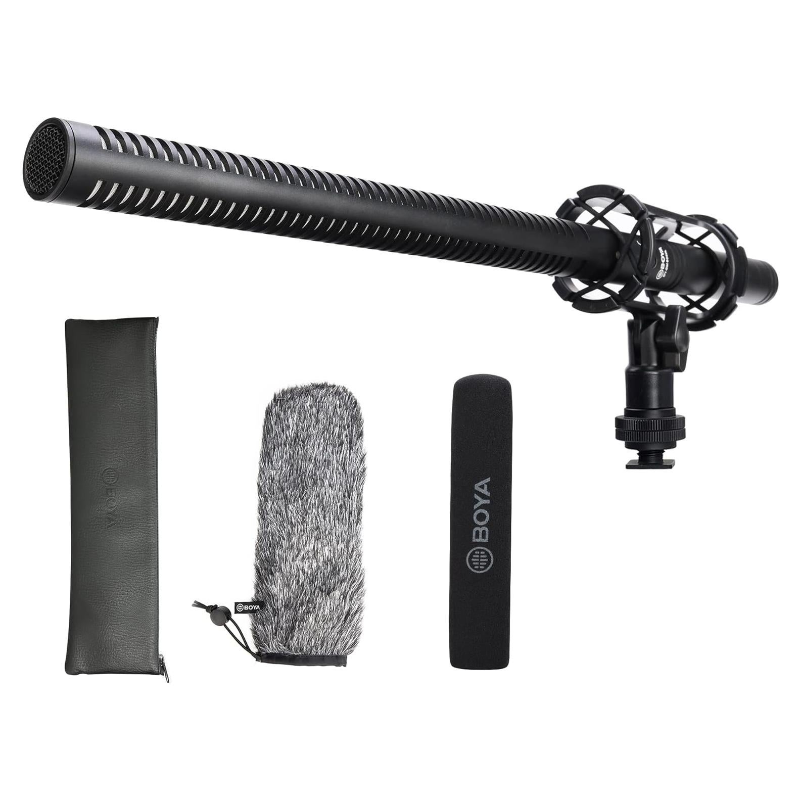 Micrófono Shotgun BOYA BY-BM6060L para DSLR con Paravientos