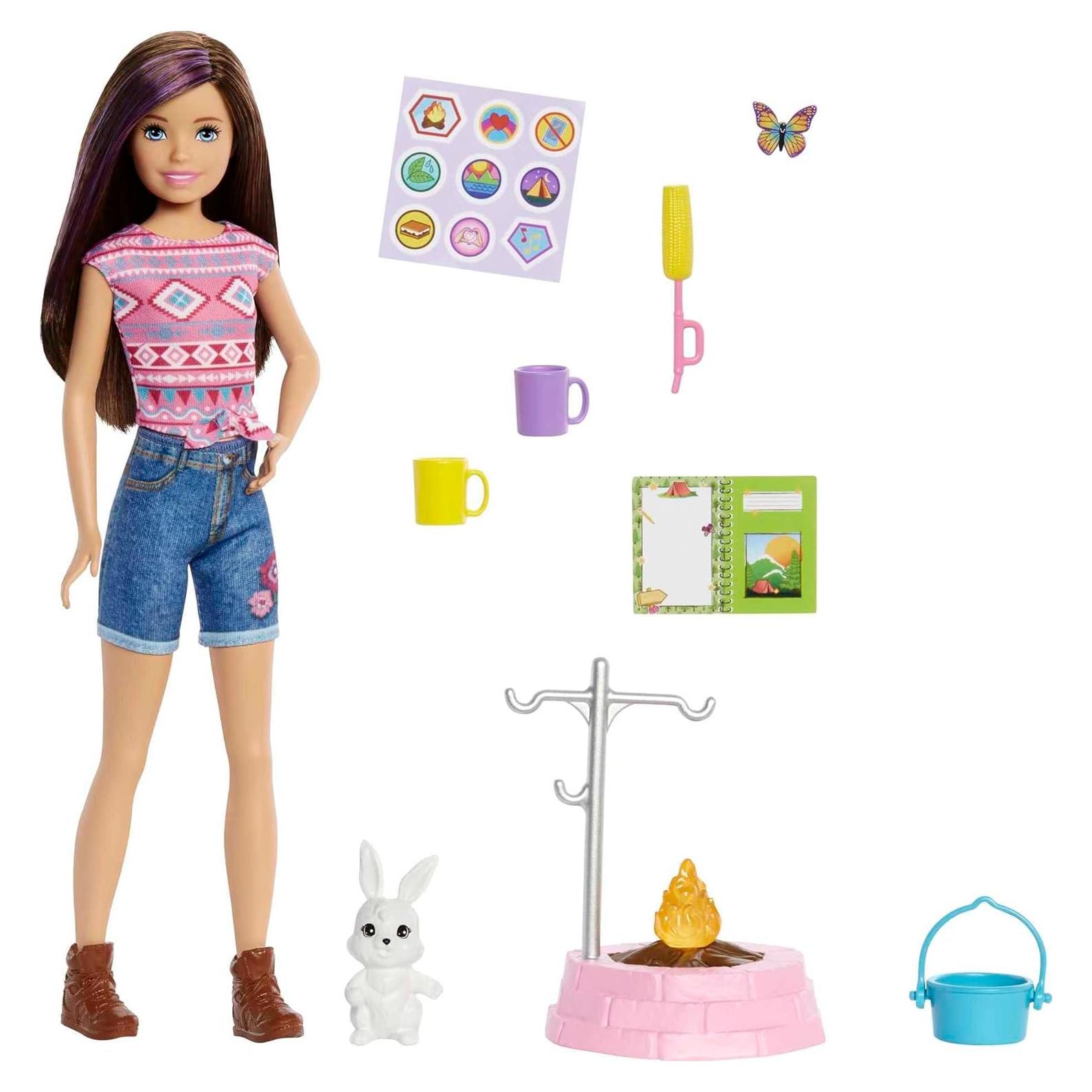 Muñeca Skipper Barbie Dos en Dos Set Camping con Accesorios