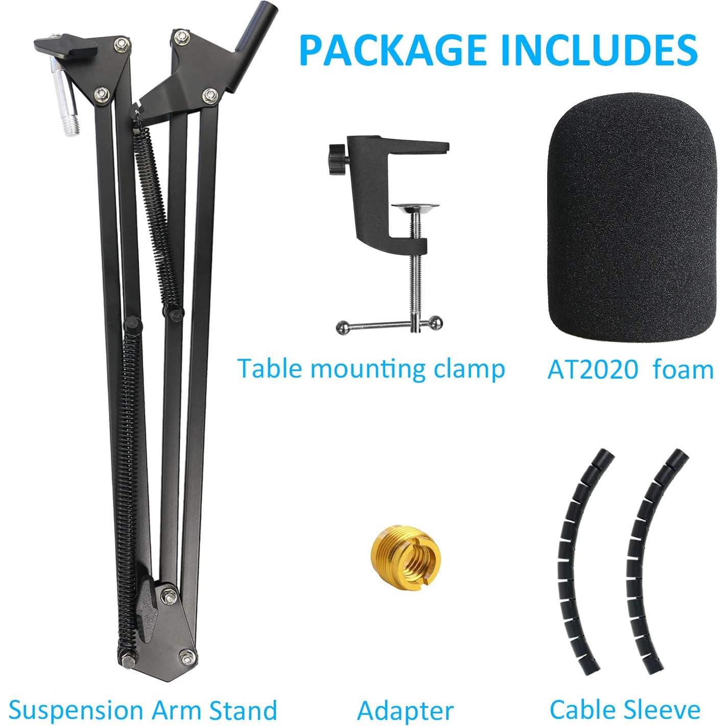 Soporte de micrófono YOUSHARES para AT2020 con filtro antipop