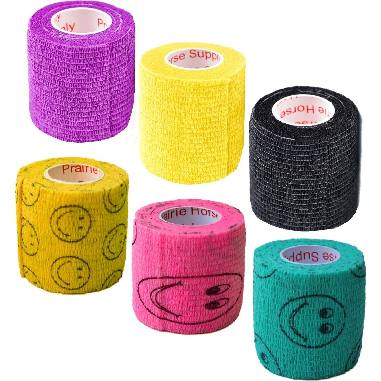 Venda Médica Autoadhesiva 5.08 cm x 149.86 cm Prairie Horse Supply - 6 Rollos Surtidos