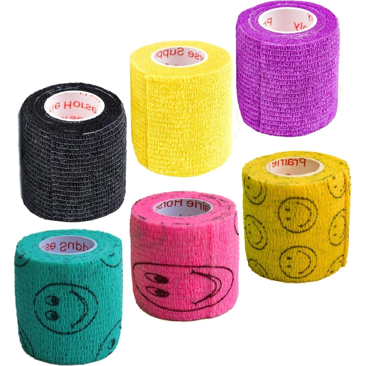 Venda Médica Autoadhesiva 5.08 cm x 149.86 cm Prairie Horse Supply - 6 Rollos Surtidos