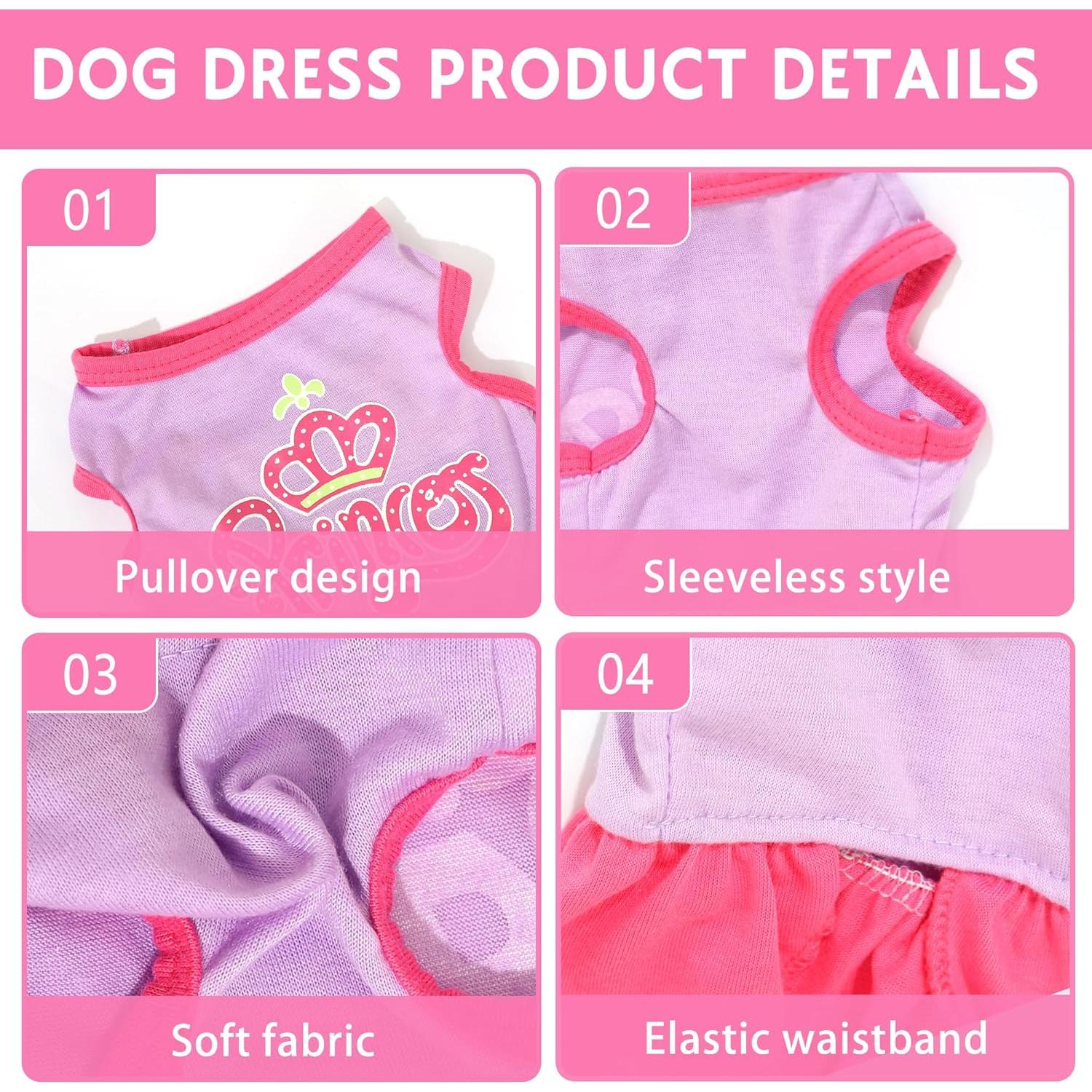 Conjunto de Vestido para Perro Uswalnna 2 Piezas Primavera