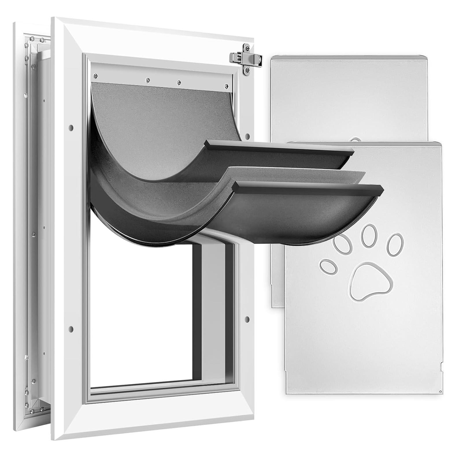 Puerta para Perros Petoasis Aluminio XL Aislada Blanca