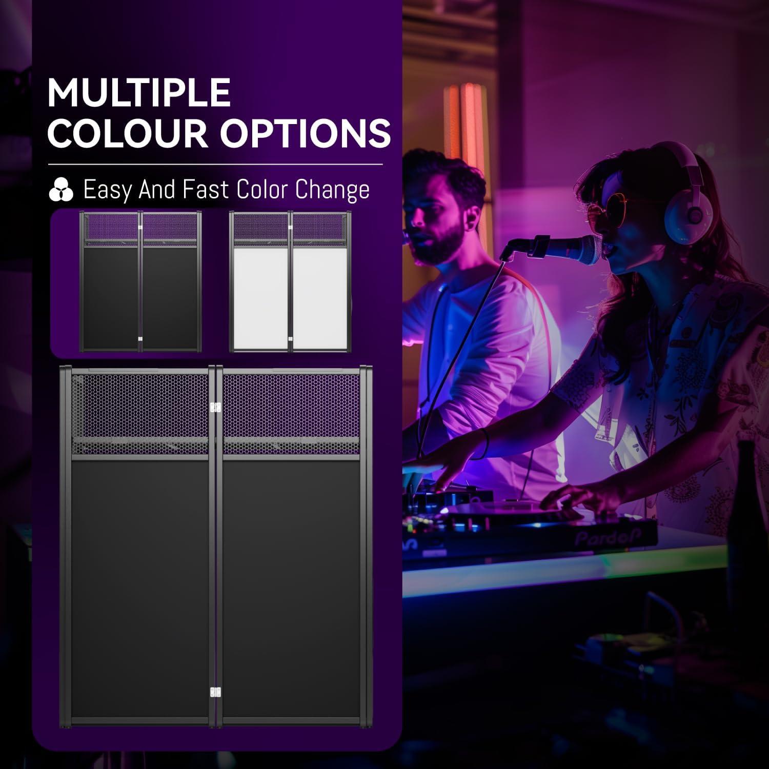 Mesa de DJ portátil Plegable con Tela Blanca y Negra