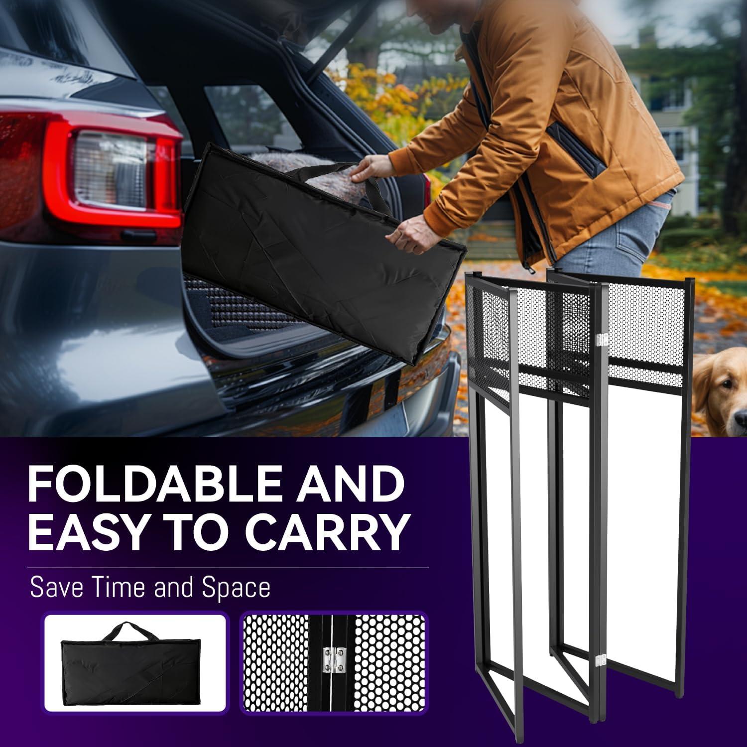 Mesa de DJ portátil Plegable con Tela Blanca y Negra