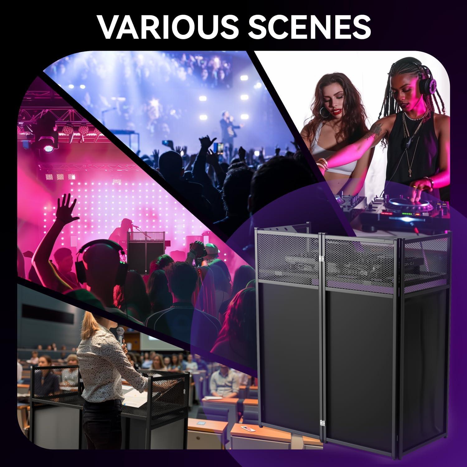 Mesa de DJ portátil Plegable con Tela Blanca y Negra