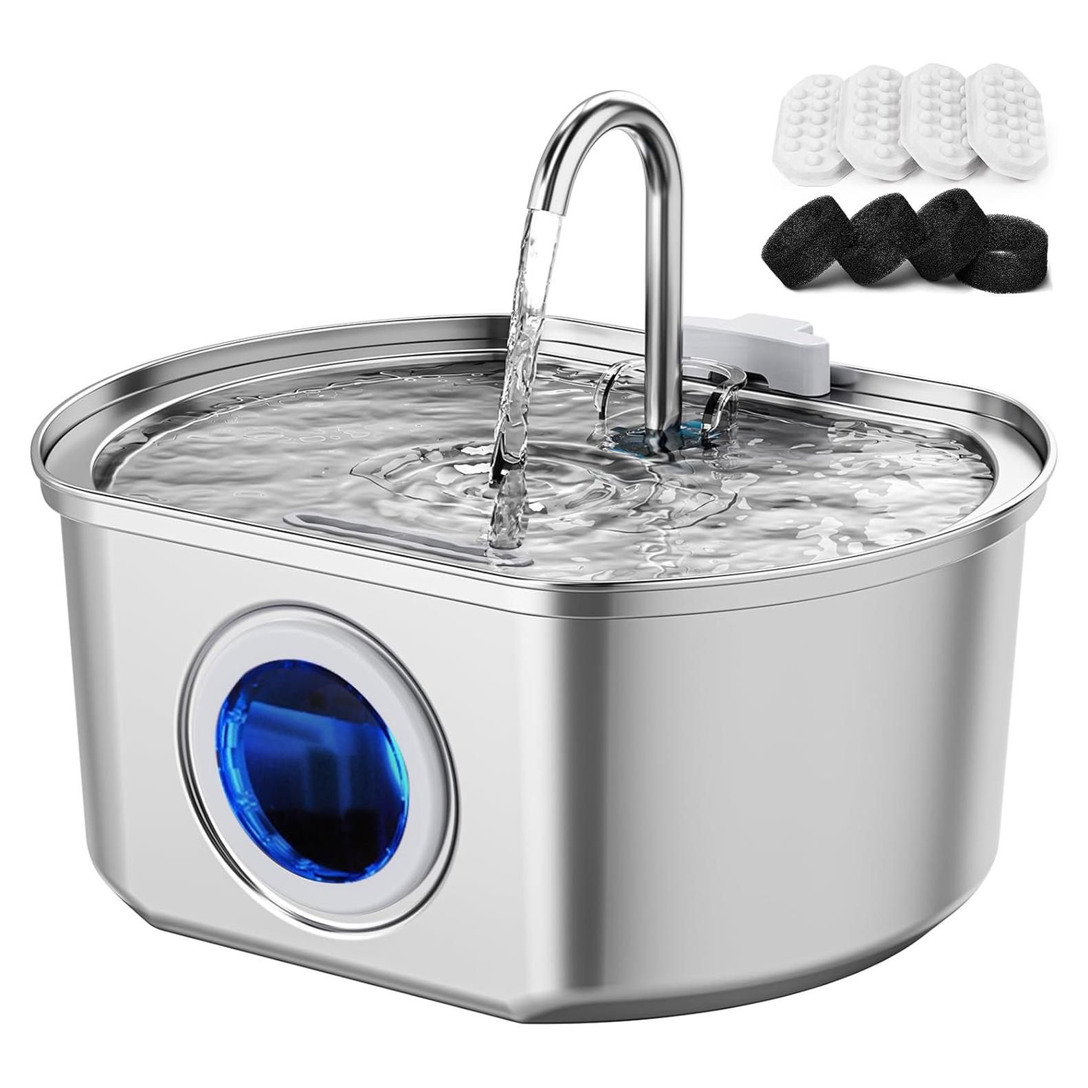 Fuente de Agua para Gatos Neareal 3.2L Acero Inoxidable