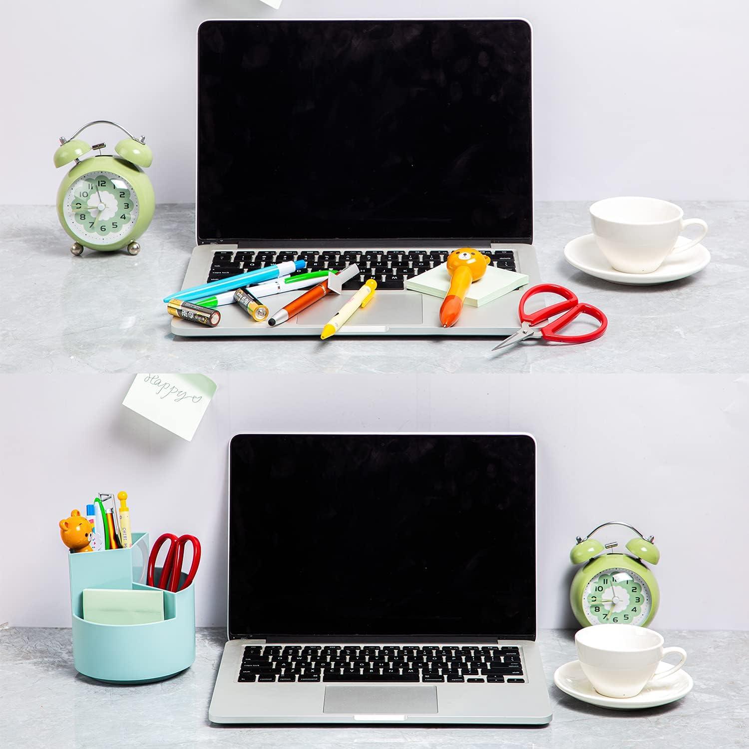 Soporte Rotativo para Lápices EDENMS, 3 Compartimentos Azul