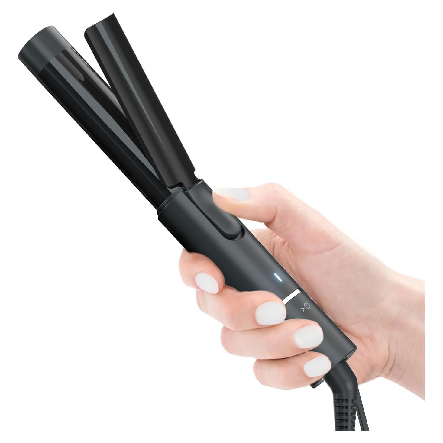 Mini Plancha de Rizar Cerámica Hoson 2.54 cm Doble Voltaje Negro