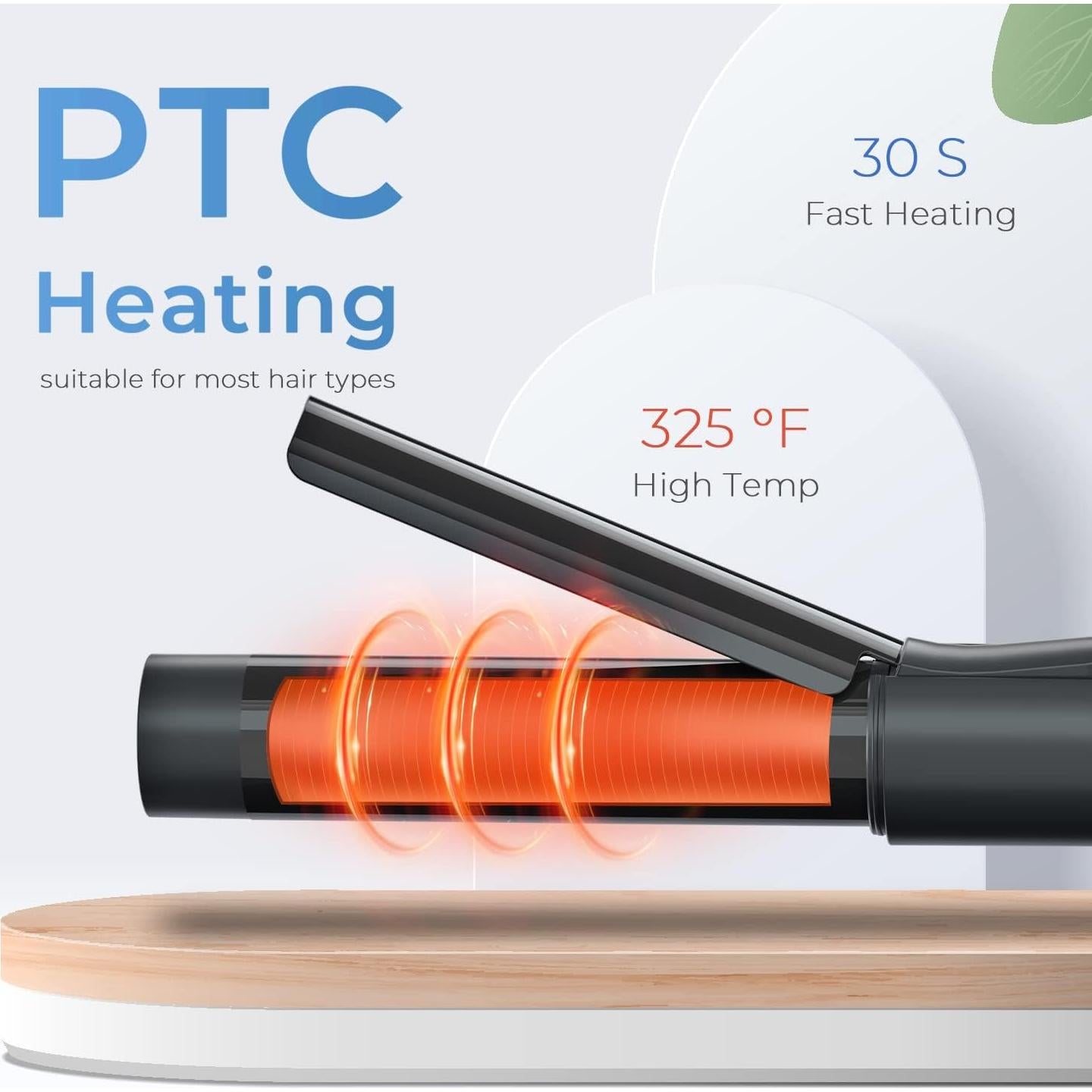 Mini Plancha de Rizar Cerámica Hoson 2.54 cm Doble Voltaje Negro