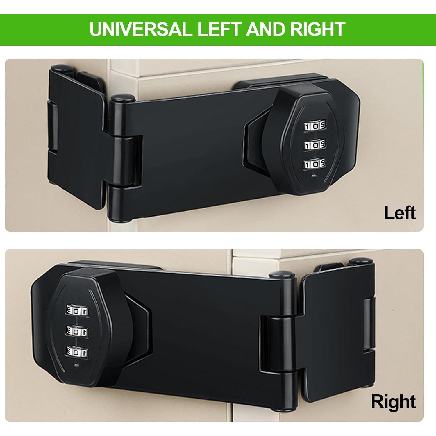 Cerradura de Combinación KIBBEH de Acero Inoxidable Negra