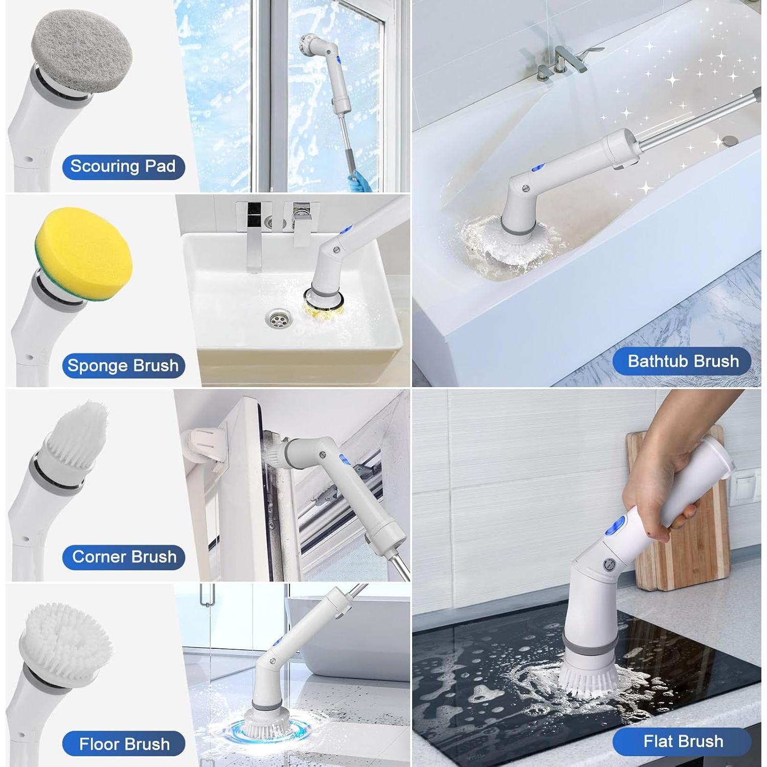 Cepillo Eléctrico de Limpieza Qimedo 45" Inalámbrico 6 en 1