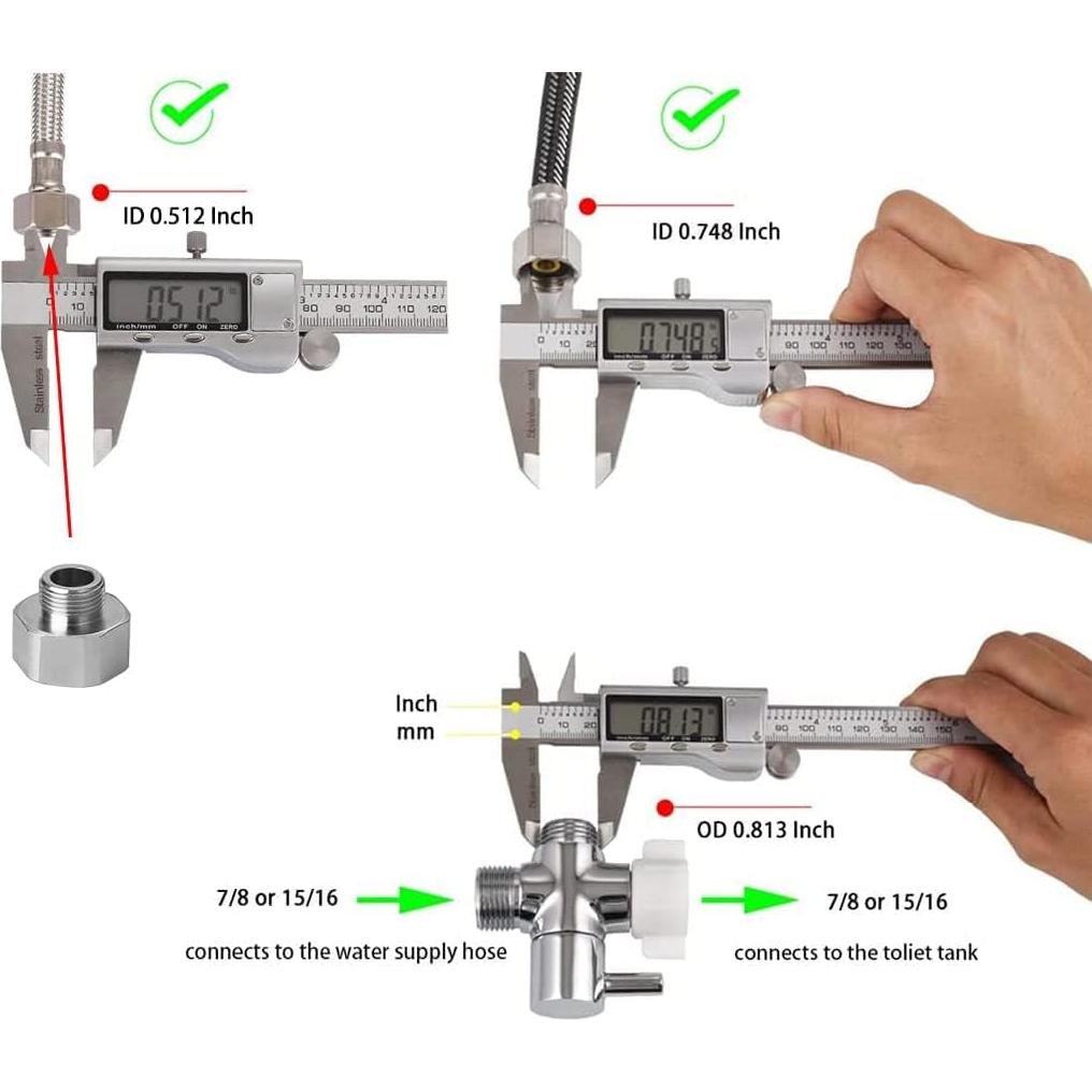 Adaptador en T de Latón Cromado Carvedexquisitely 22.2 mm