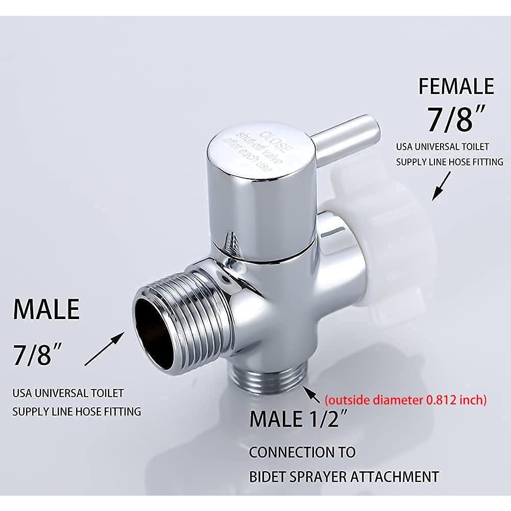 Adaptador en T de Latón Cromado Carvedexquisitely 22.2 mm