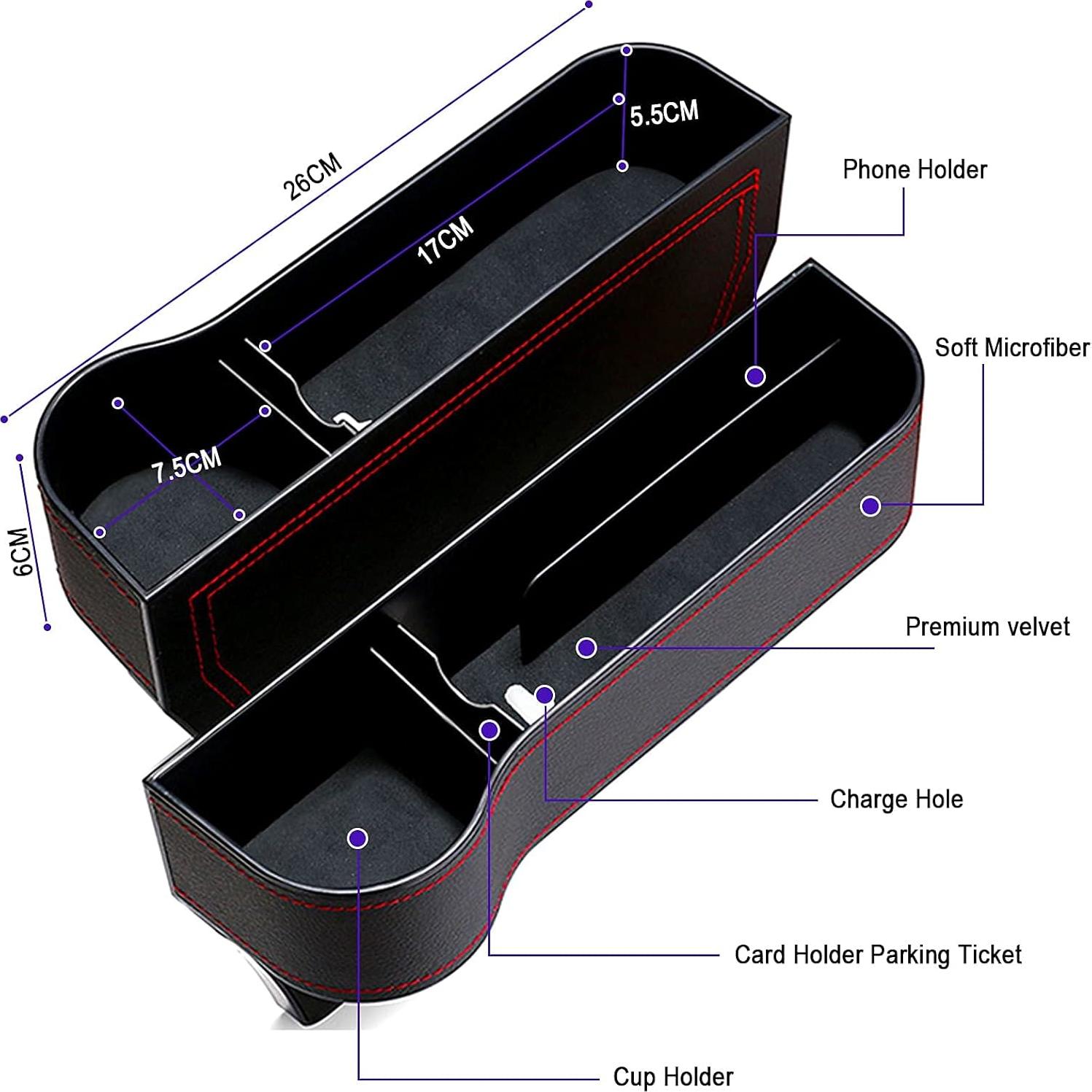 Organizador de Espacio entre Asientos de Coche Jiaji - 2 Piezas