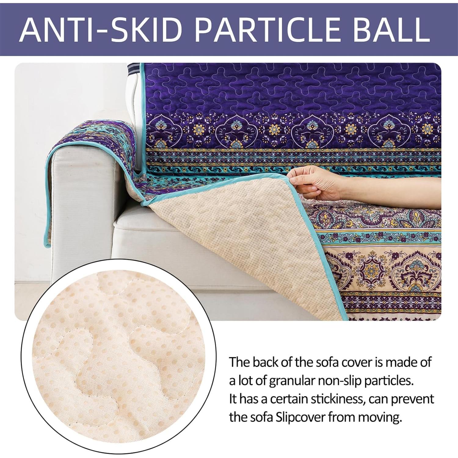 Funda de Sofá Boho Yiran Azul Púrpura 3 Plazas Microfibra
