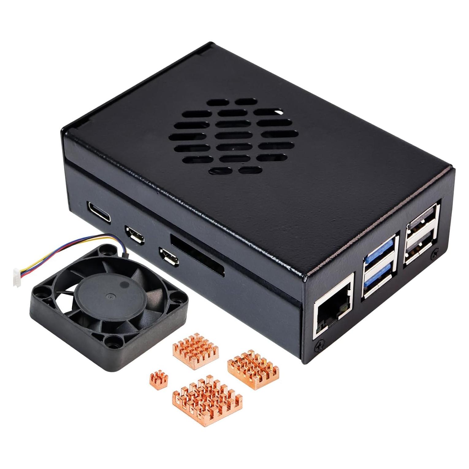 Caja de Metal para Raspberry Pi 5 Yahboom con Ventilador Ajustable