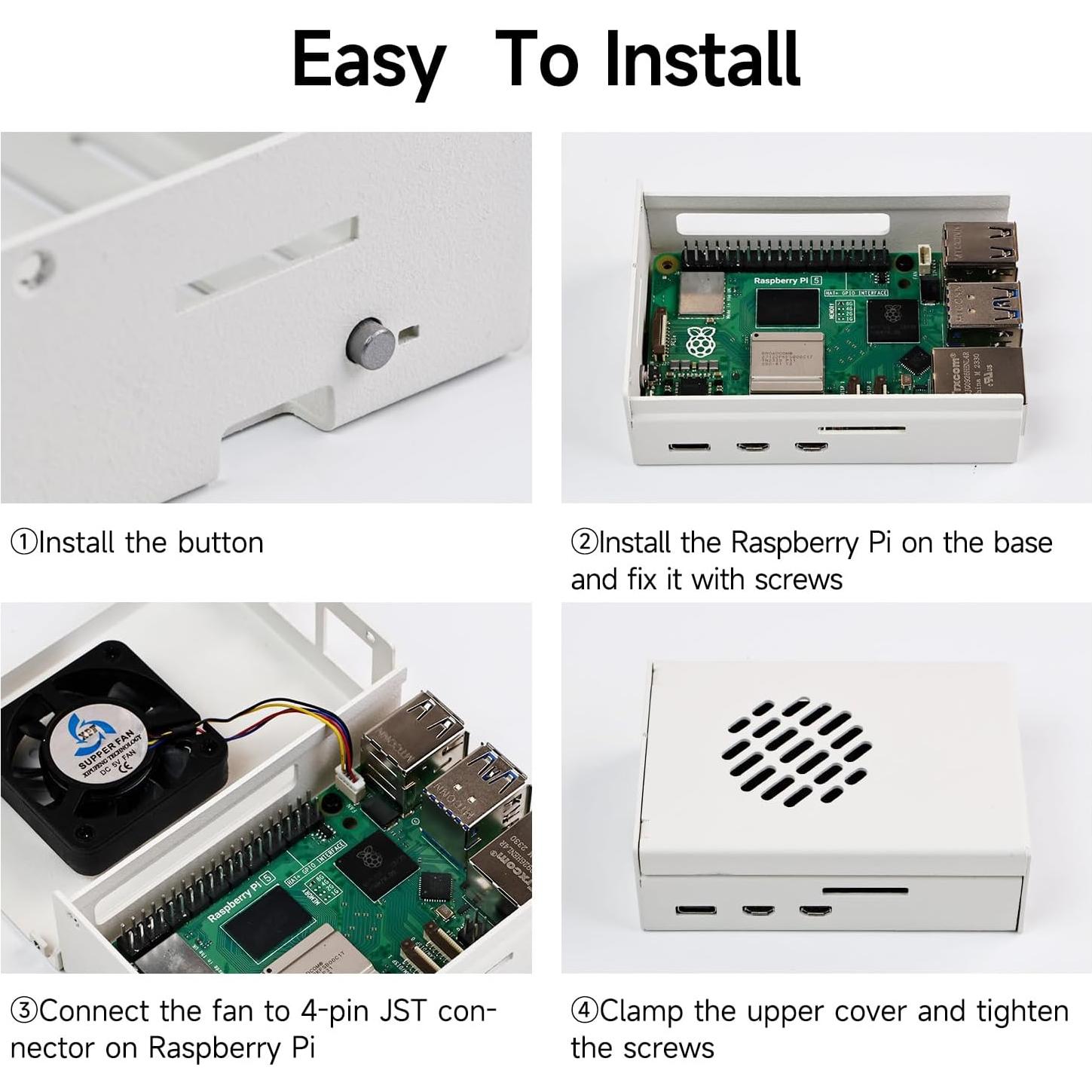 Caja de Metal para Raspberry Pi 5 Yahboom con Ventilador Ajustable