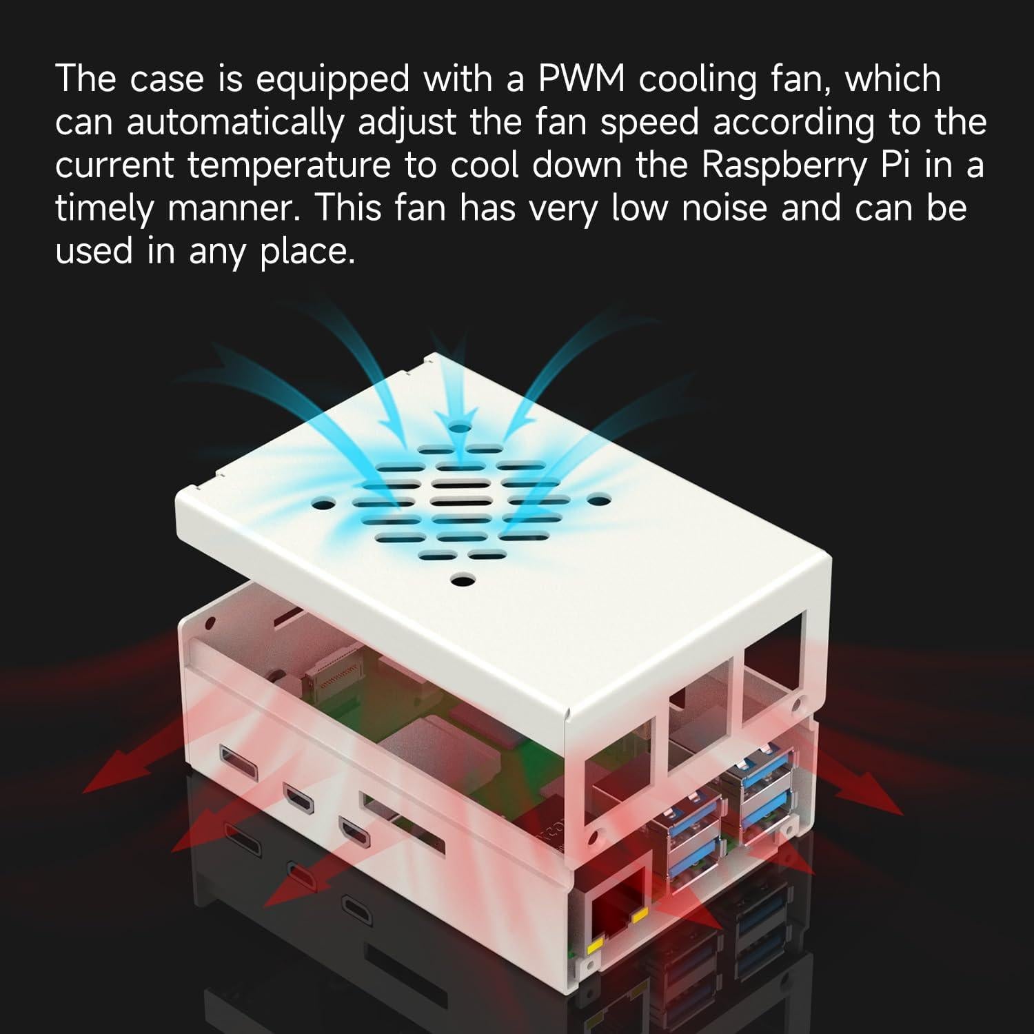 Caja de Metal para Raspberry Pi 5 Yahboom con Ventilador Ajustable