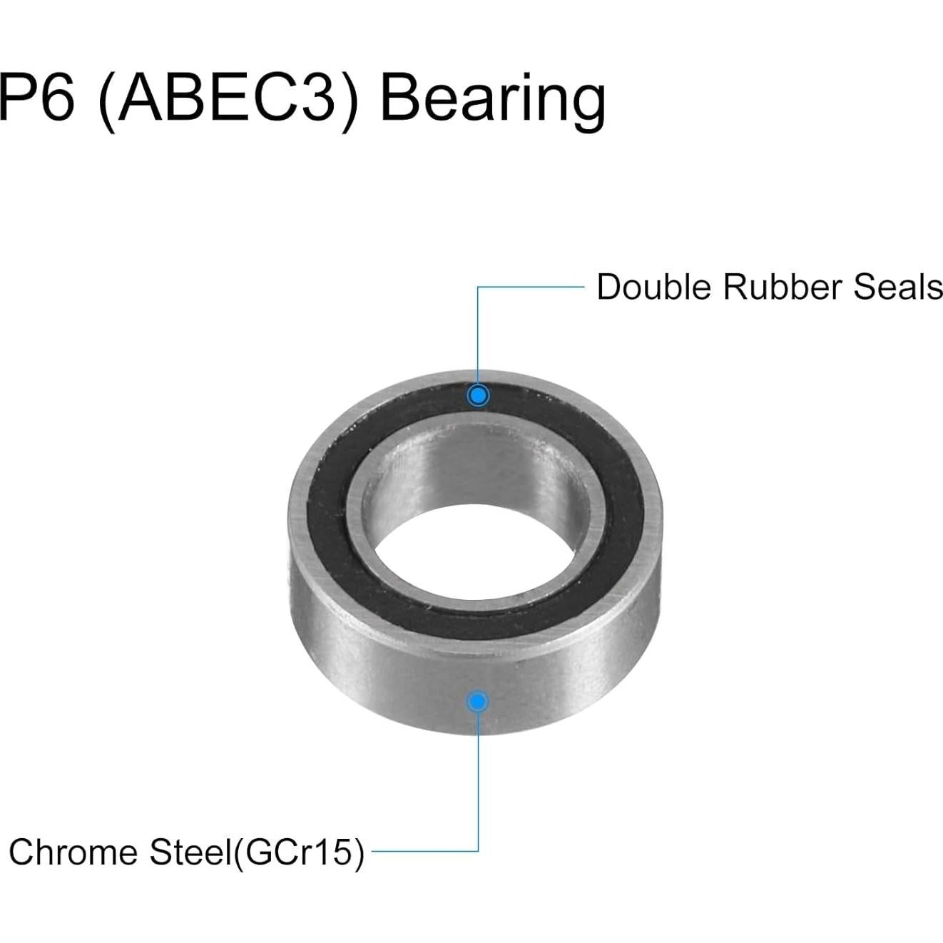 10 Rodamientos de Bolas MR74-2RS Doble Sellado 2.5x7x4mm