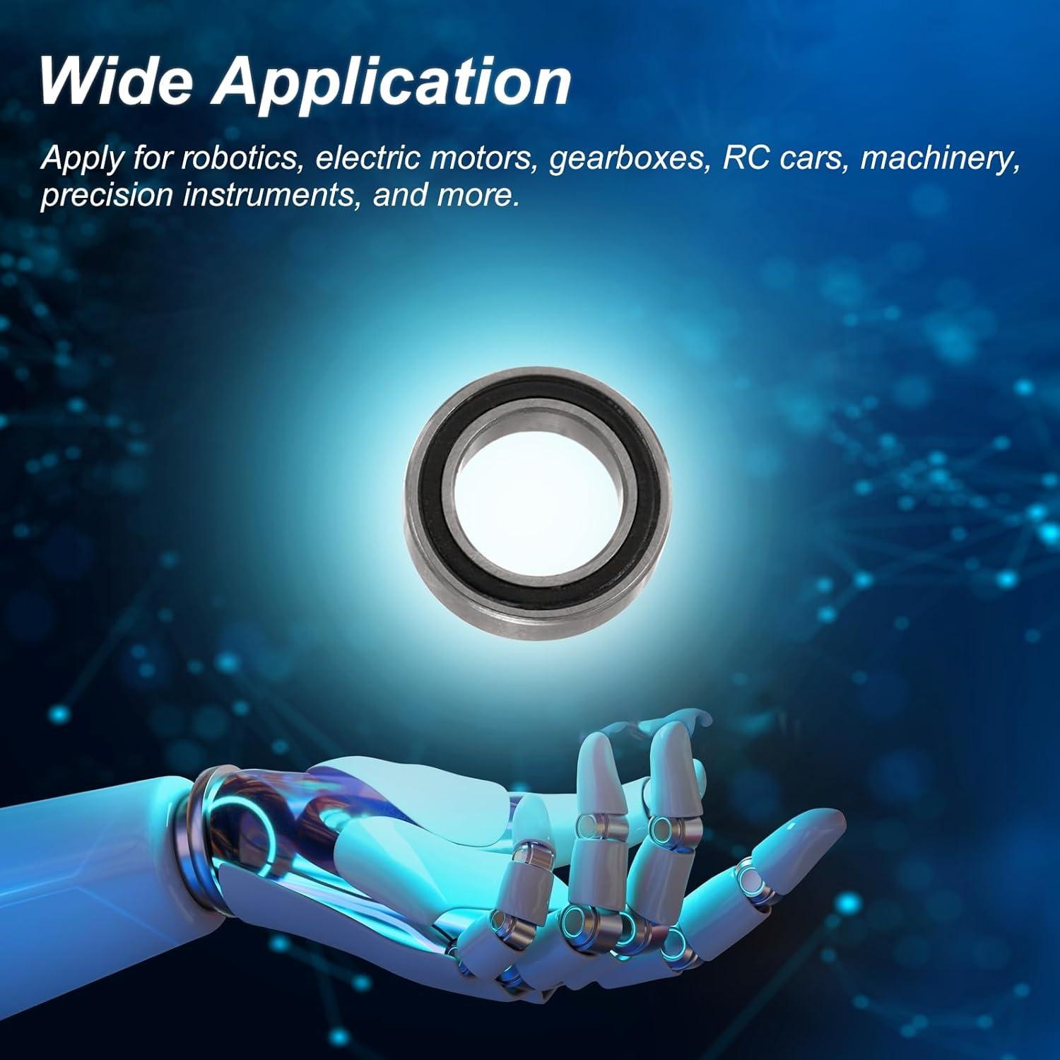 10 Rodamientos de Bolas MR74-2RS Doble Sellado 2.5x7x4mm