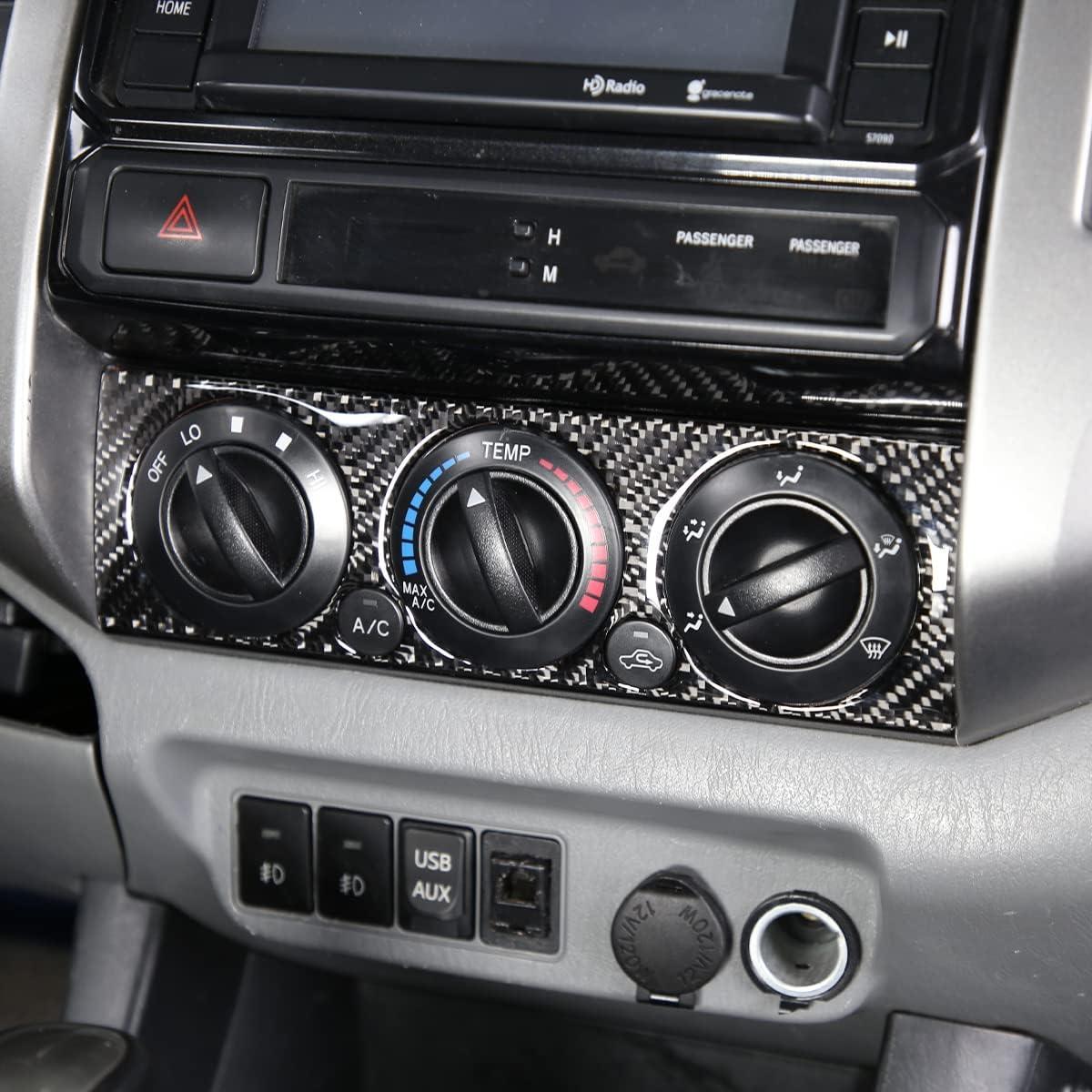 Panel de Trim de Aire Acondicionado TongSheng para Toyota Tacoma 2006-2015 - Fibra de Carbono Negra