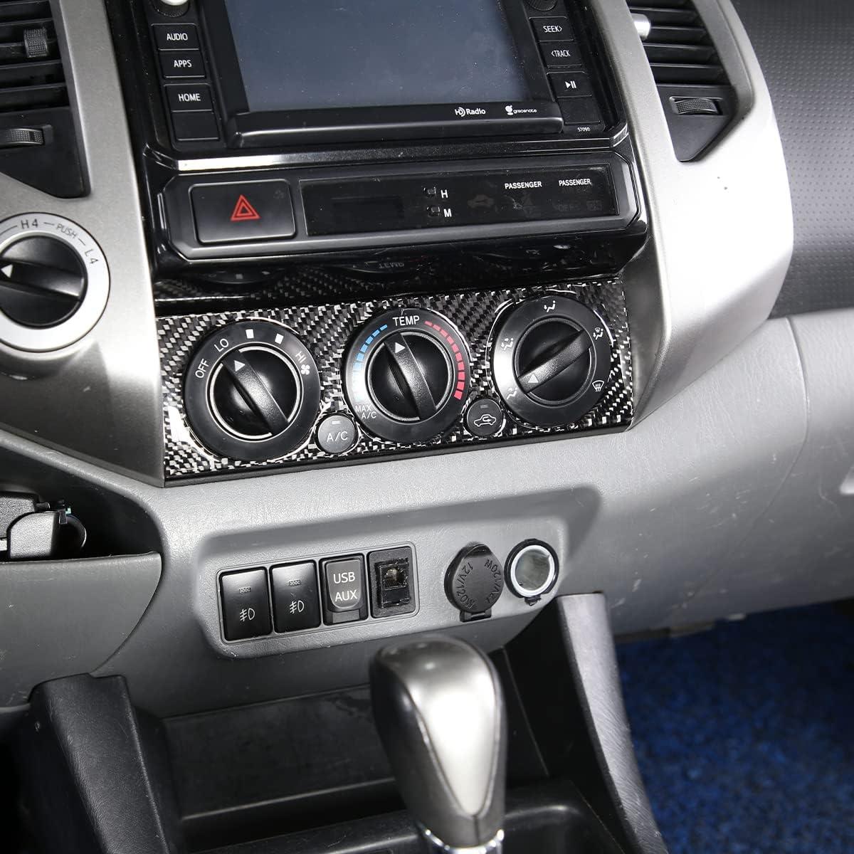 Panel de Trim de Aire Acondicionado TongSheng para Toyota Tacoma 2006-2015 - Fibra de Carbono Negra