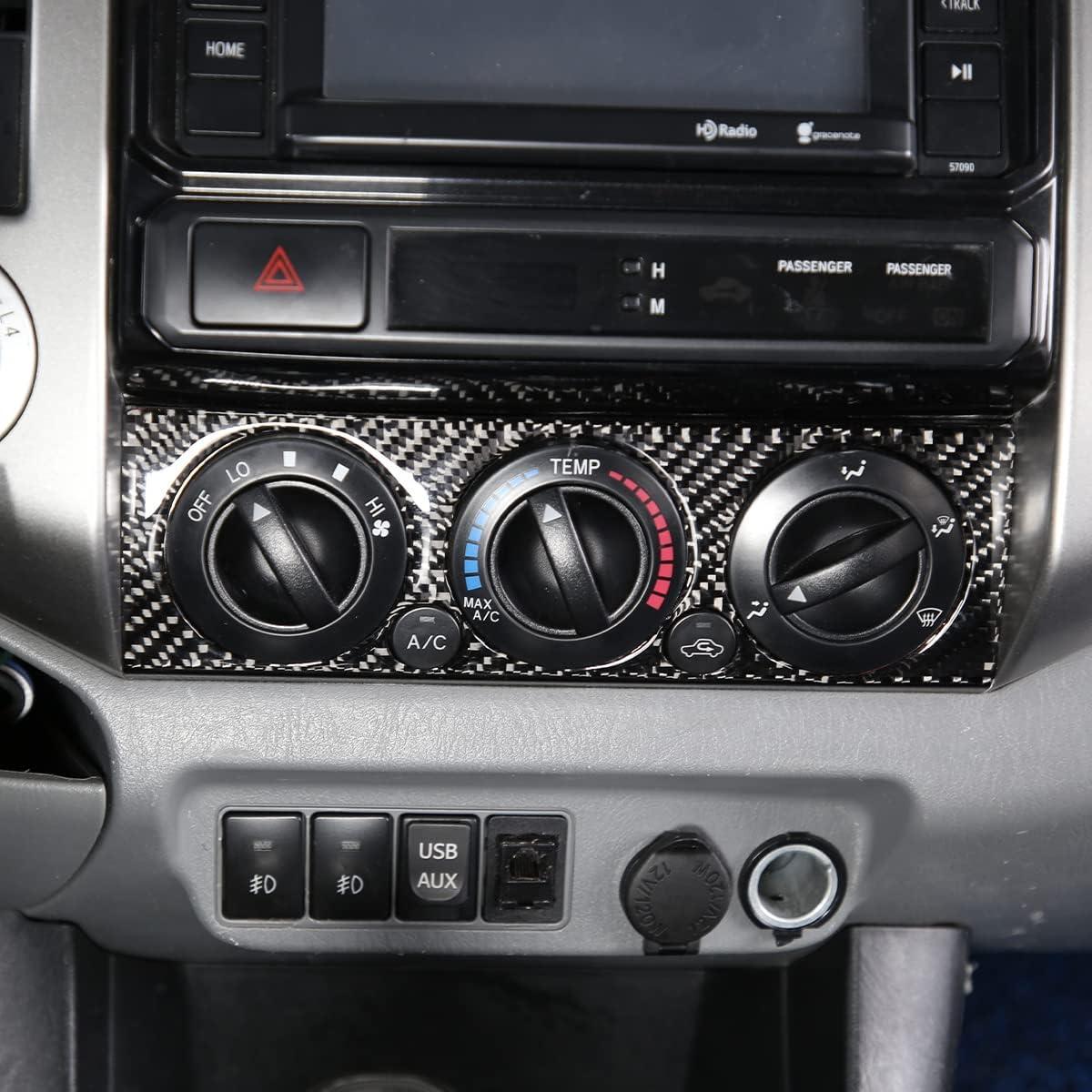 Panel de Trim de Aire Acondicionado TongSheng para Toyota Tacoma 2006-2015 - Fibra de Carbono Negra