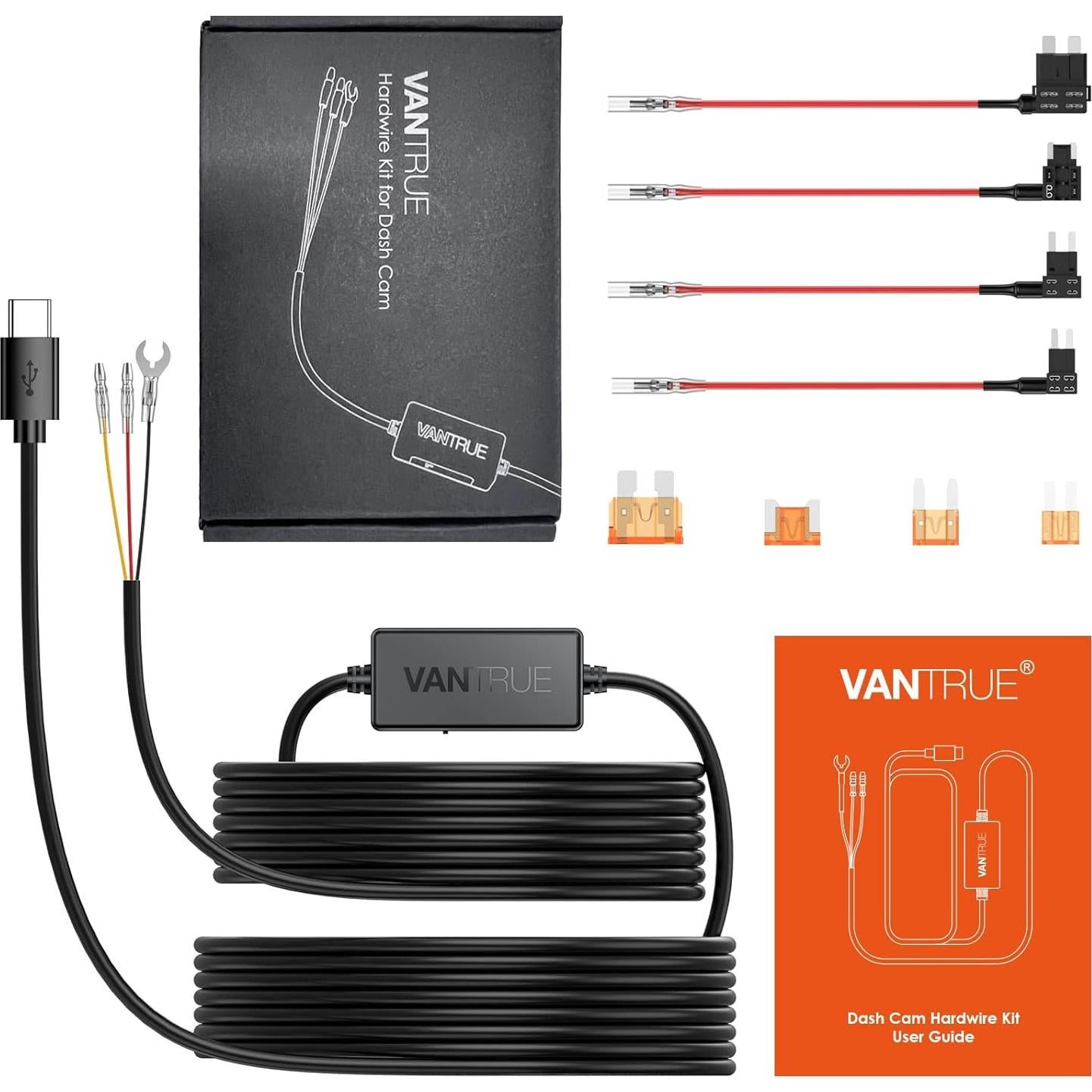 Kit de Cableado Duro Vantrue 3.5m USB Tipo C 12V-24V