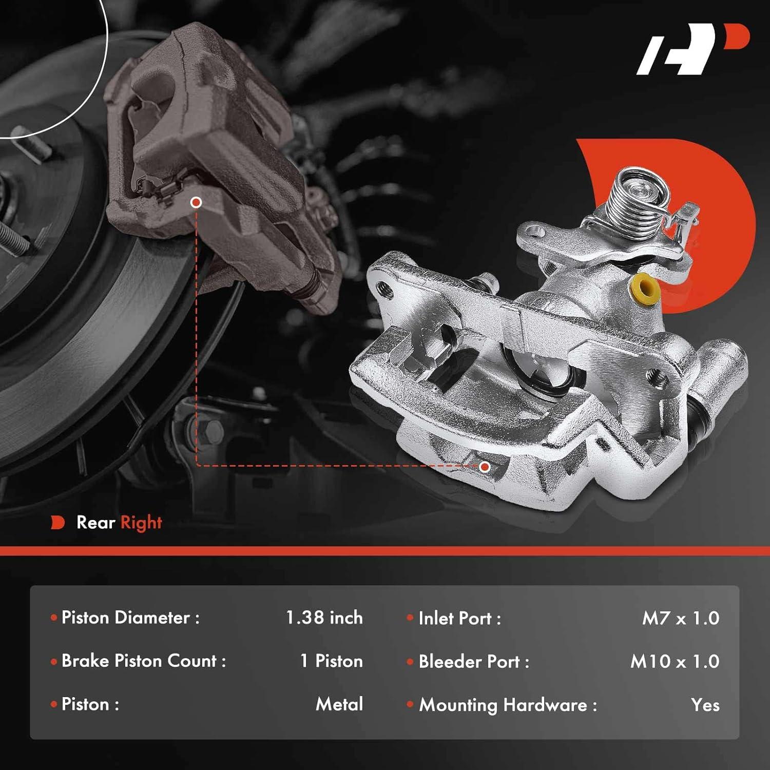 A-Premium Disc Brake Caliper Assembly with Bracket Compatible with Select Toyota Models - Toyota Corolla 1985 1986 1987, 1.6L, RWD - Rear Right Passenger Side