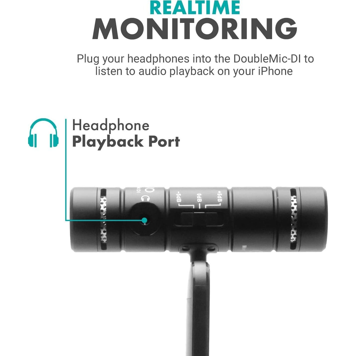 Micrófono Movo DoubleMic-DI Doble Cápsula para iPhone