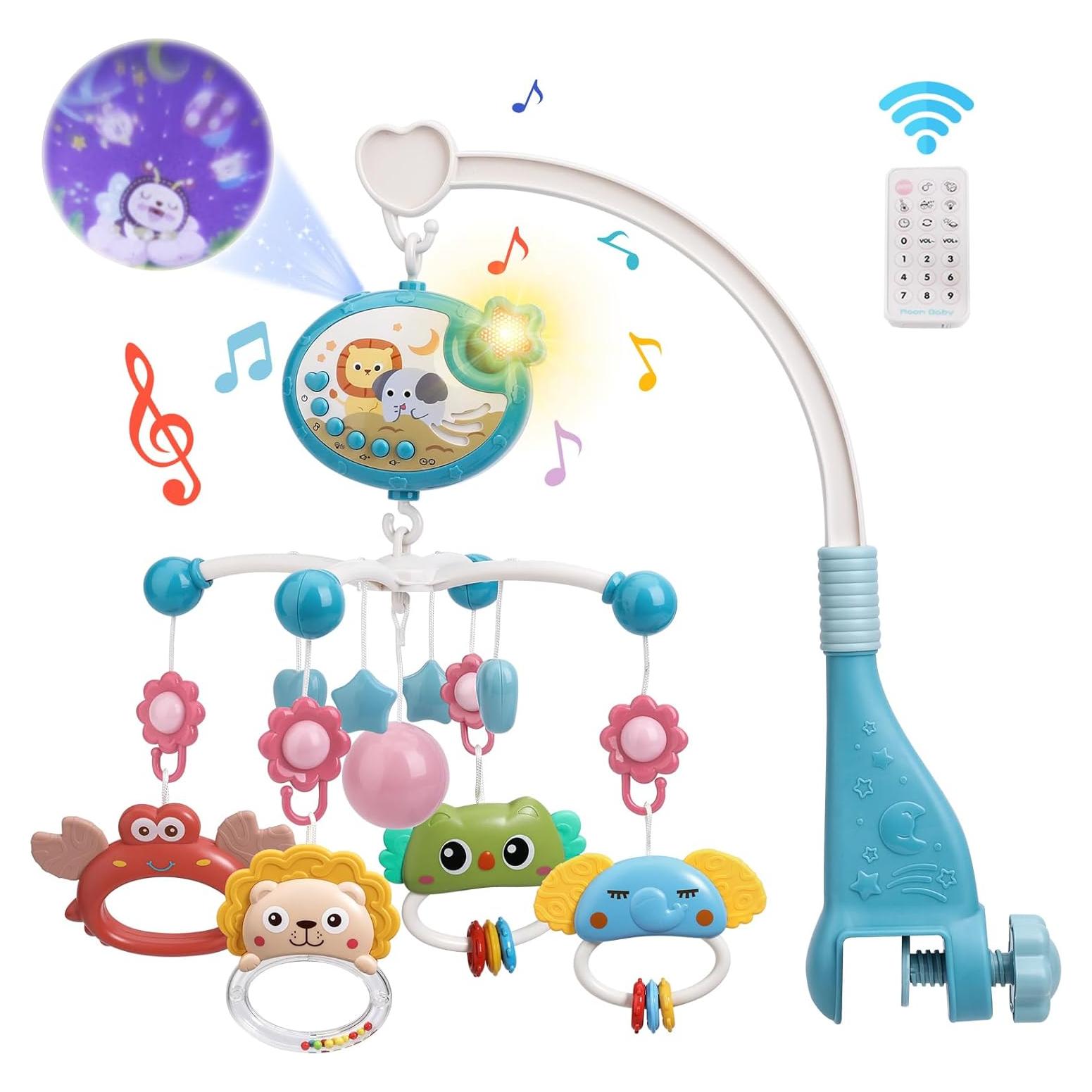 Móvil Musical para Cuna Mini Tudou con Proyección y Control Remoto