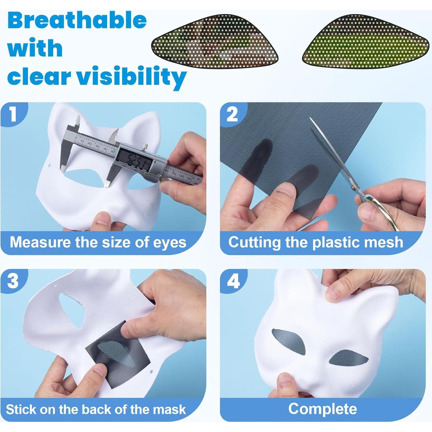 PAGOW Malla de Ojos de Fursuit Negra 10 Hojas 300x200mm PVC