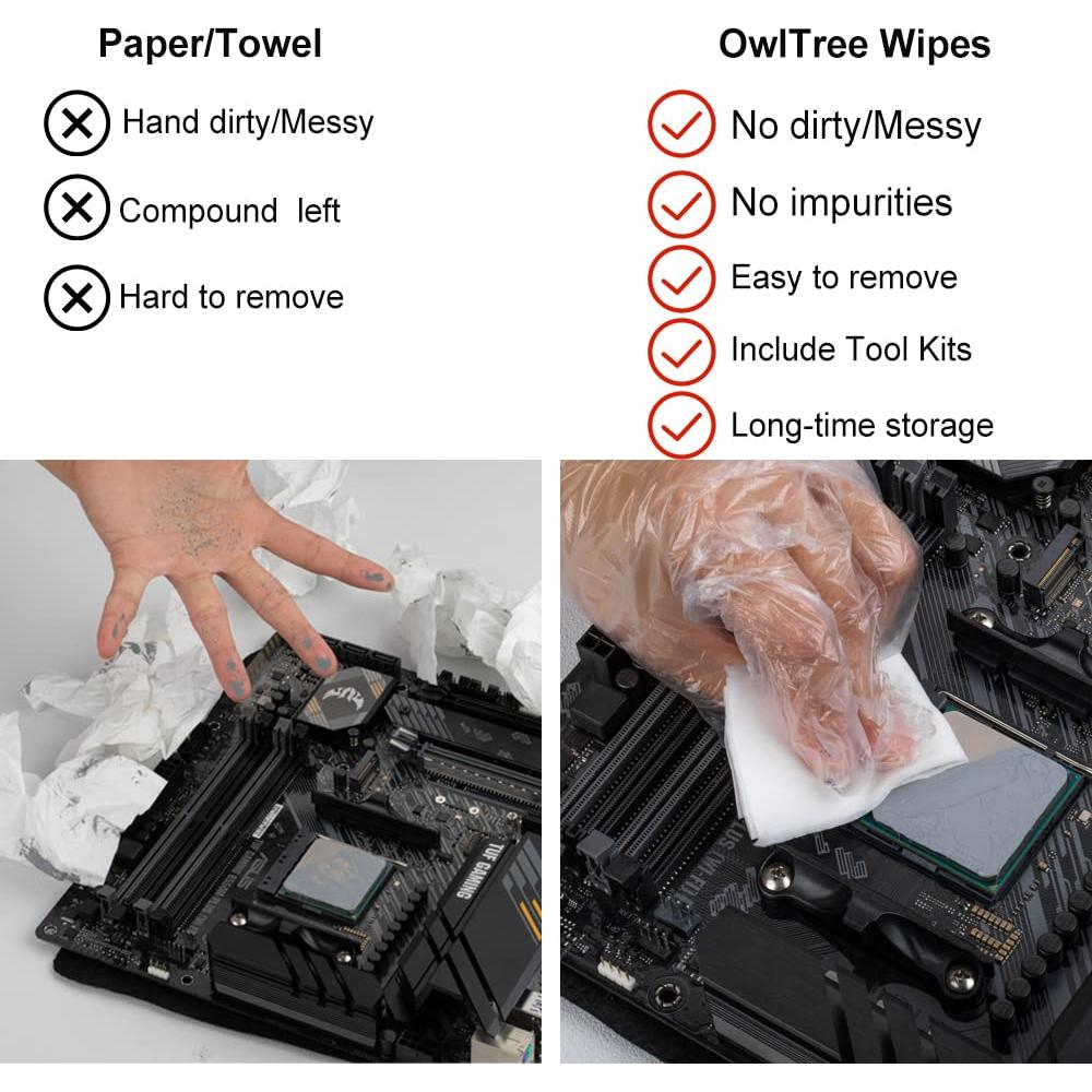 Kit de Limpieza de Pasta Térmica OwlTree 20 Toallitas
