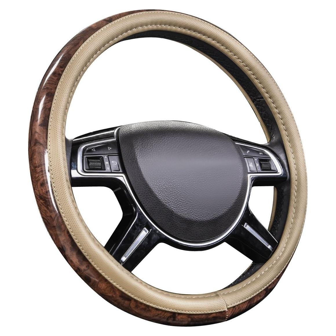 Funda de Volante Beige CAR PASS 14.5-15" Antideslizante