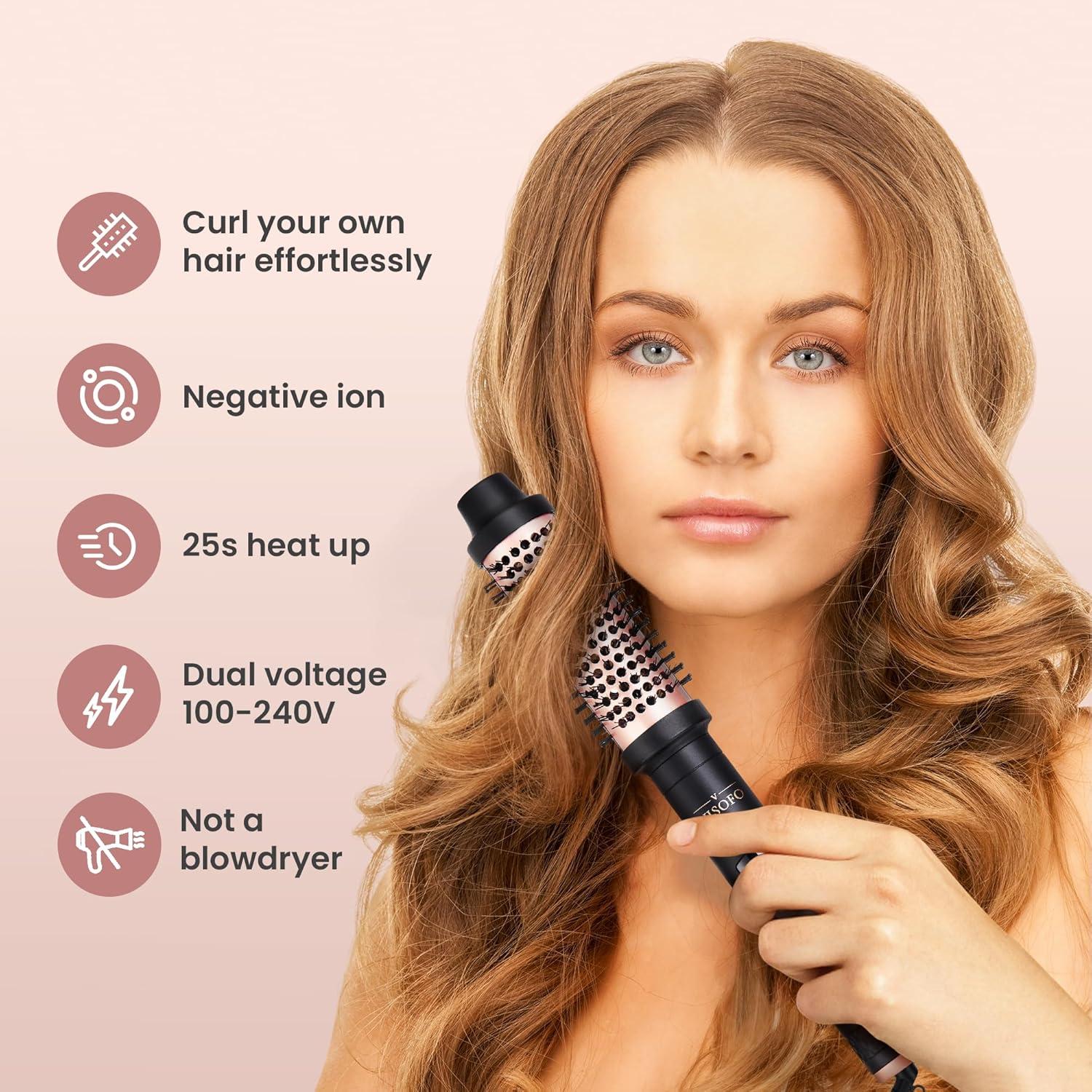 Cepillo Térmico Ondulado VISOFO 3,81 cm Cerámica Oro Rosa