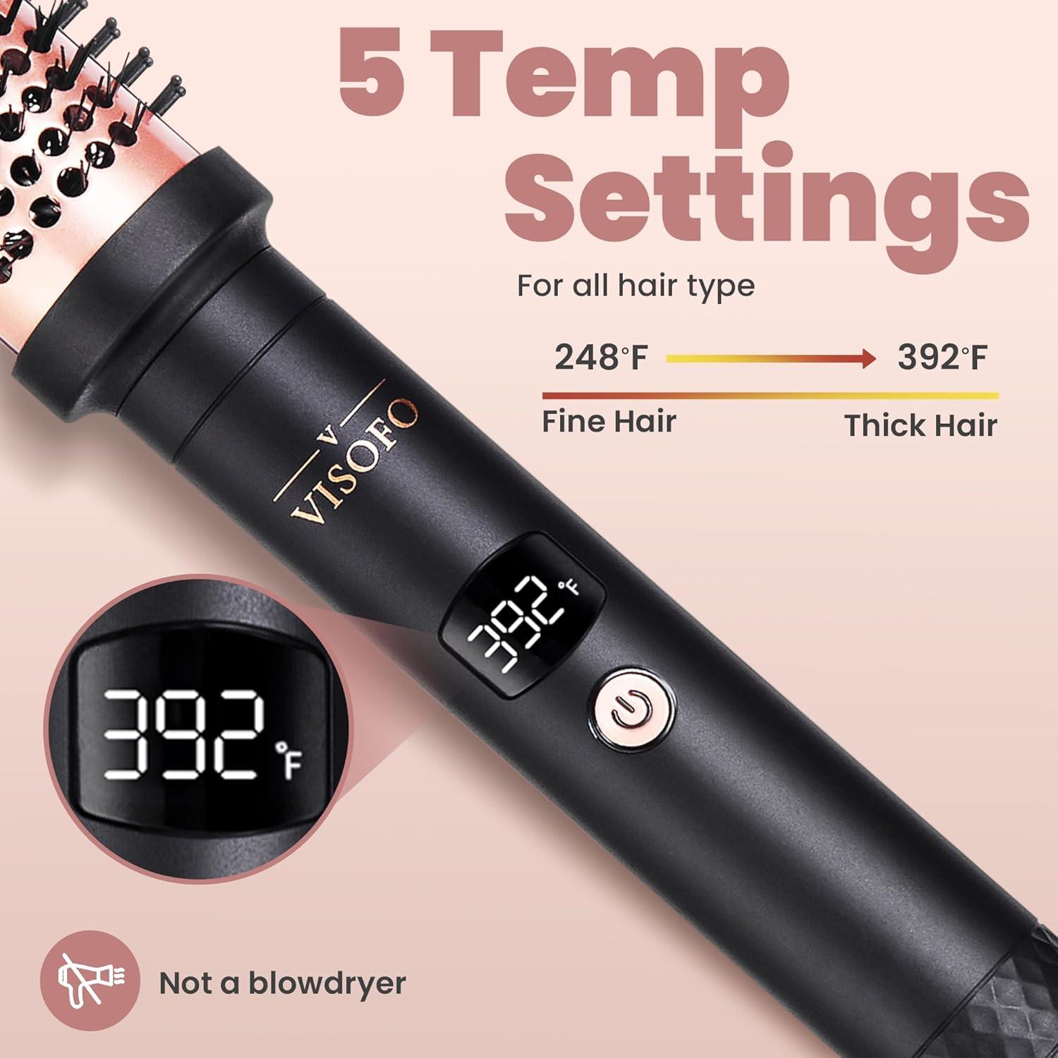 Cepillo Térmico Ondulado VISOFO 3,81 cm Cerámica Oro Rosa