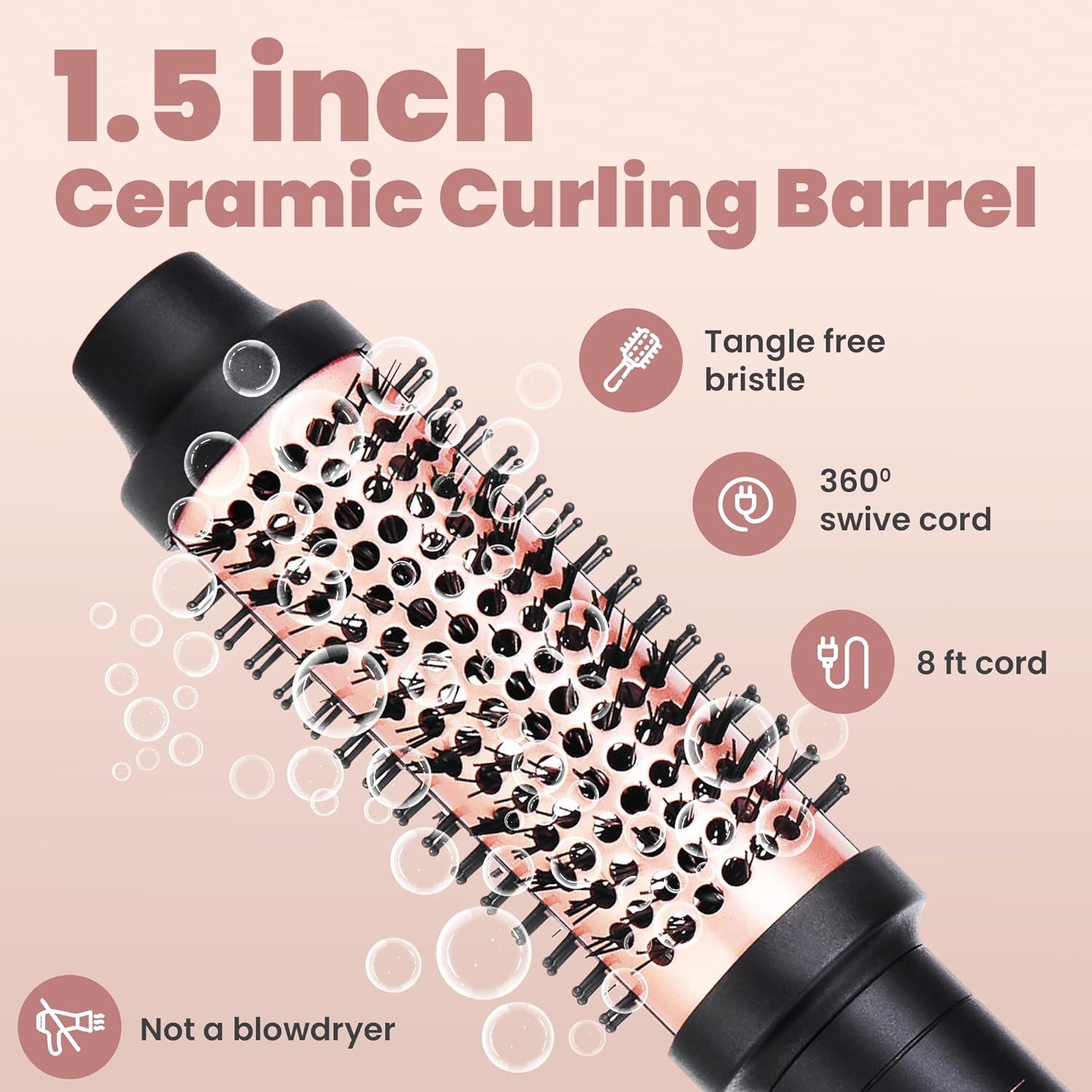 Cepillo Térmico Ondulado VISOFO 3,81 cm Cerámica Oro Rosa