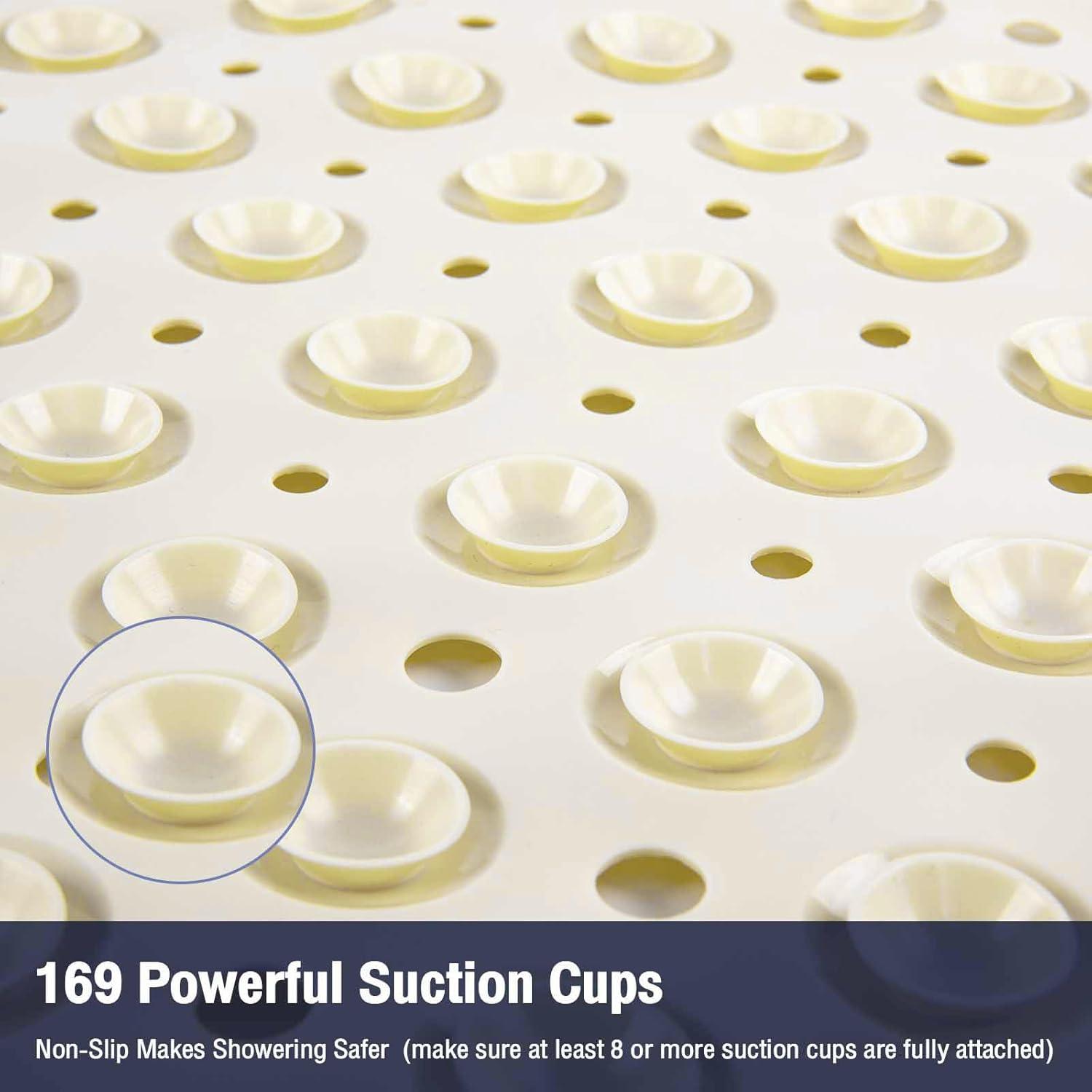 Alfombrilla de baño antideslizante Naoloture 53x53 cm beige