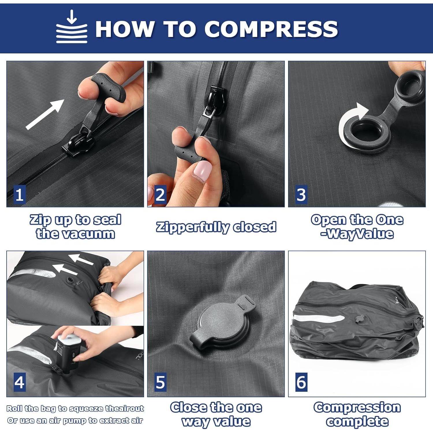 Bolsa de Vacío ETROL para Viaje 70D Impermeable 20x6x27 cm