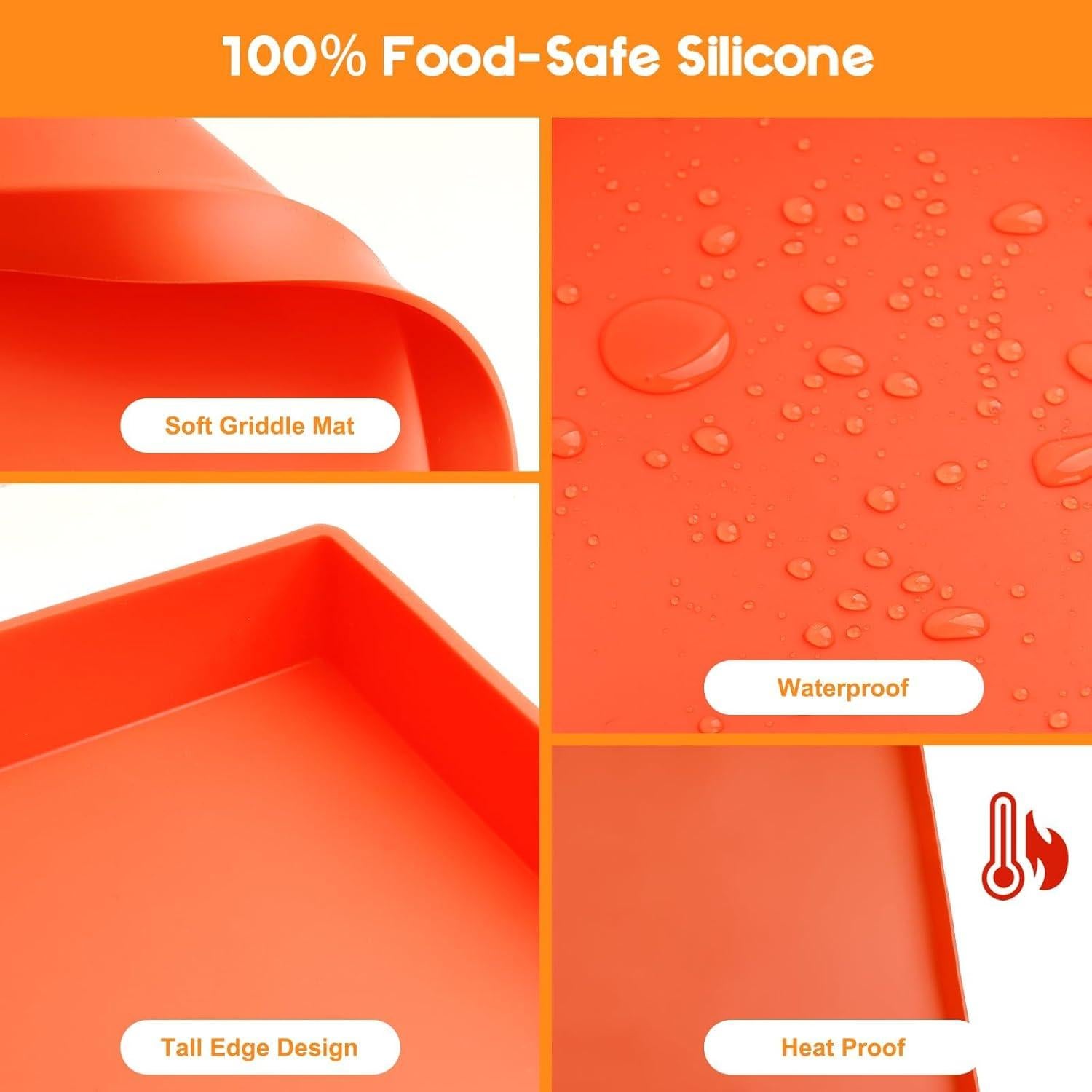 Cubierta Protectora de Silicona VOGHJA para Plancha 43 cm Naranja