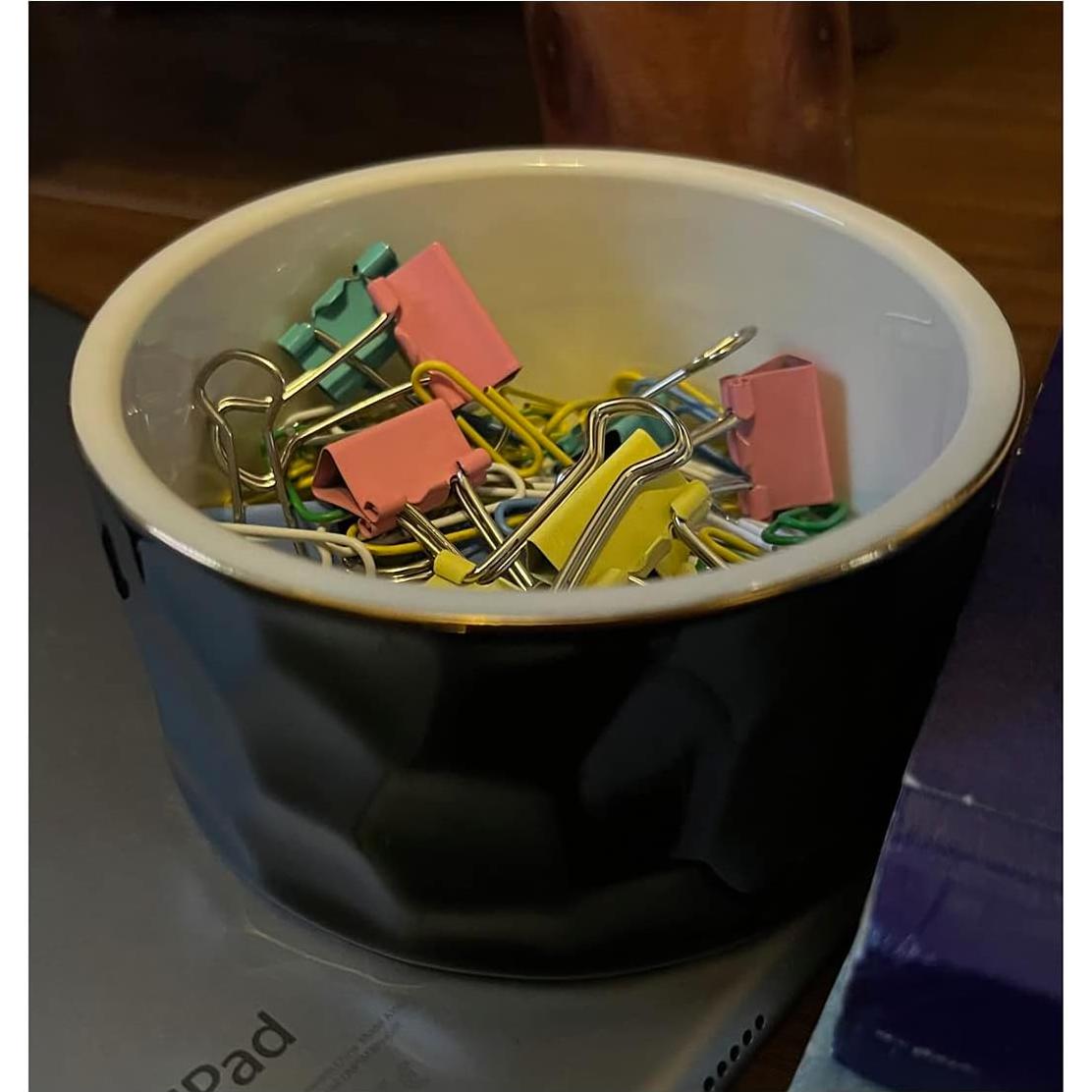 Soporte para Clips de Papel Aewill Cerámica Negro 8.89cm