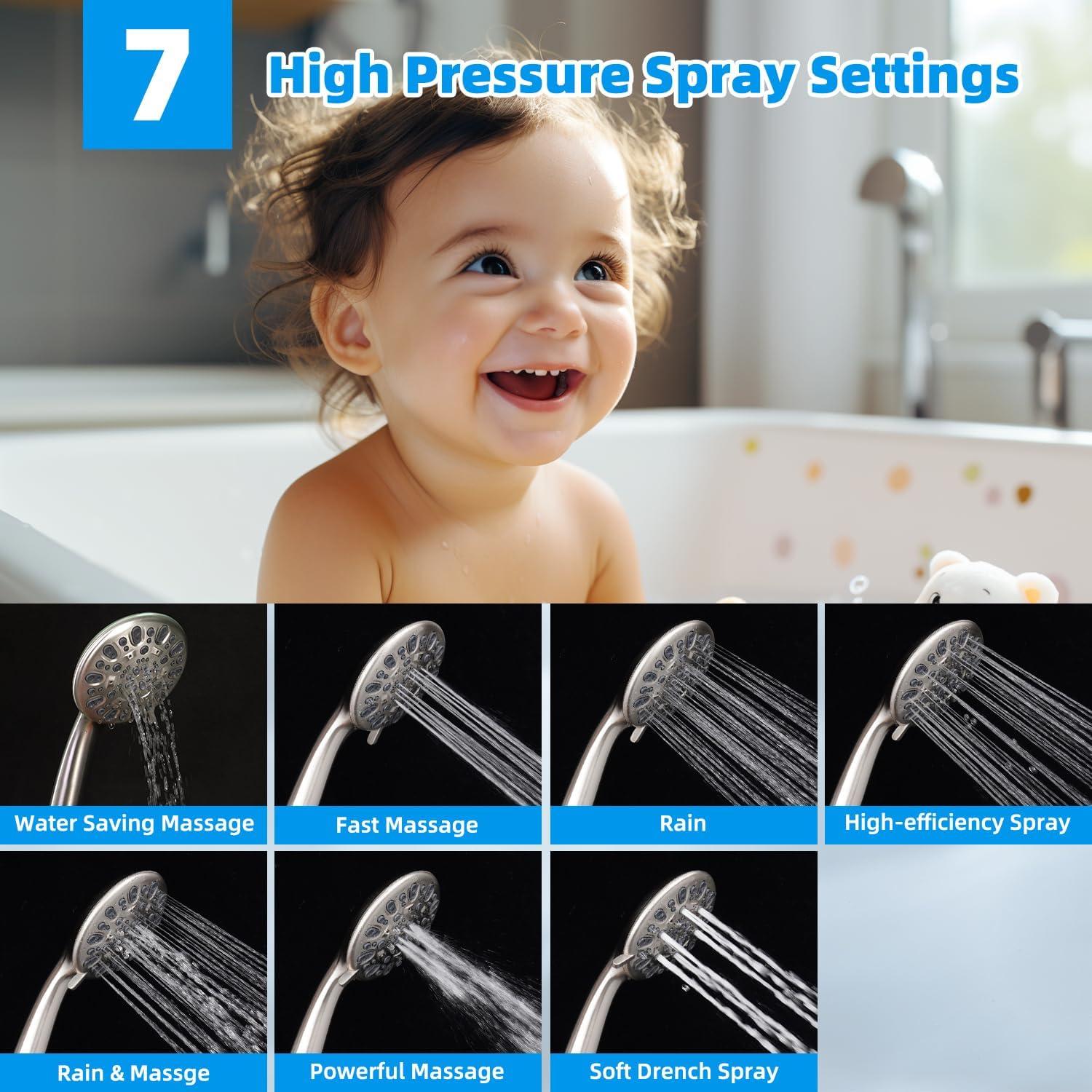 Cabezal de Ducha de Lluvia Hibbent 10'' con Filtro y Soporte