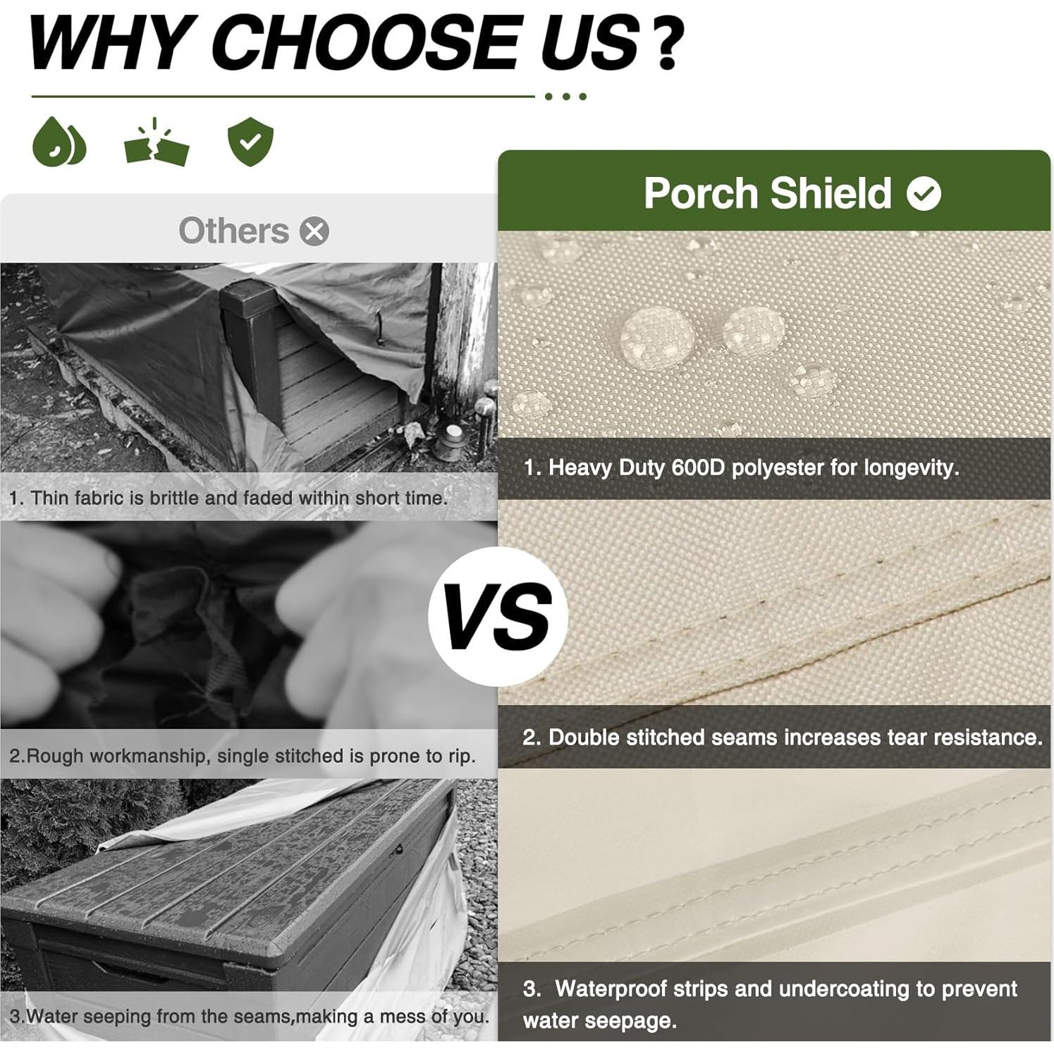 Cubierta Impermeable para Caja de Patio Porch Shield 112x71x61cm Beige