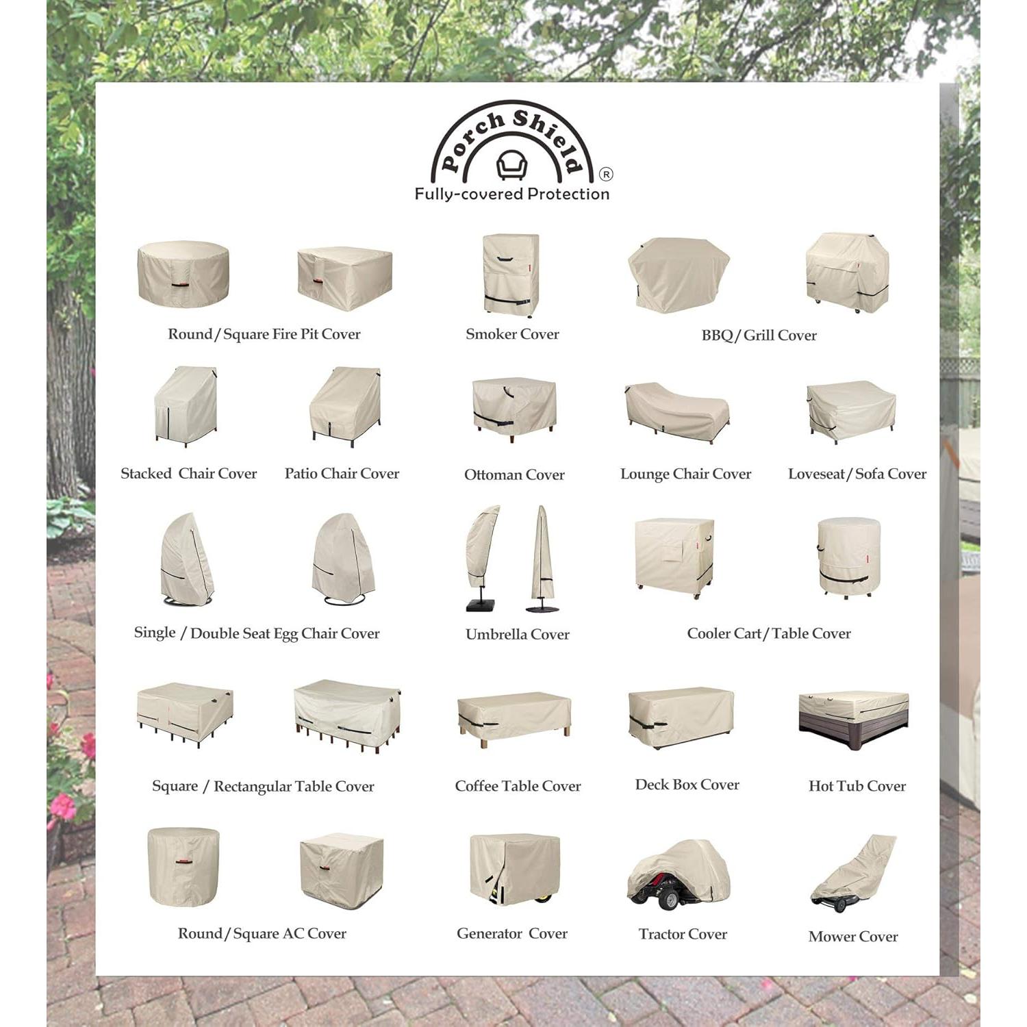 Cubierta Impermeable para Caja de Patio Porch Shield 112x71x61cm Beige