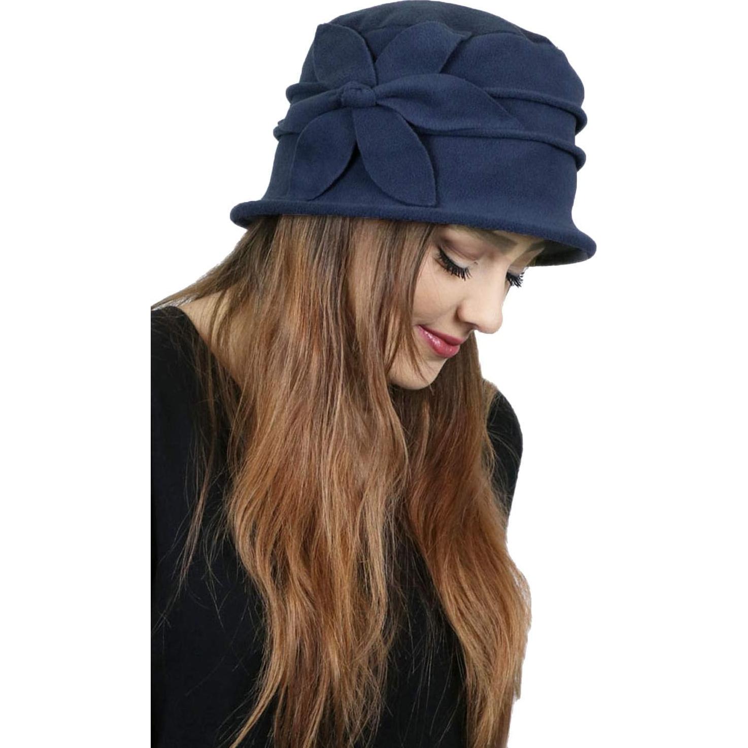 Sombrero Cloche de Flor para Mujeres - Gorro Quimioterapia